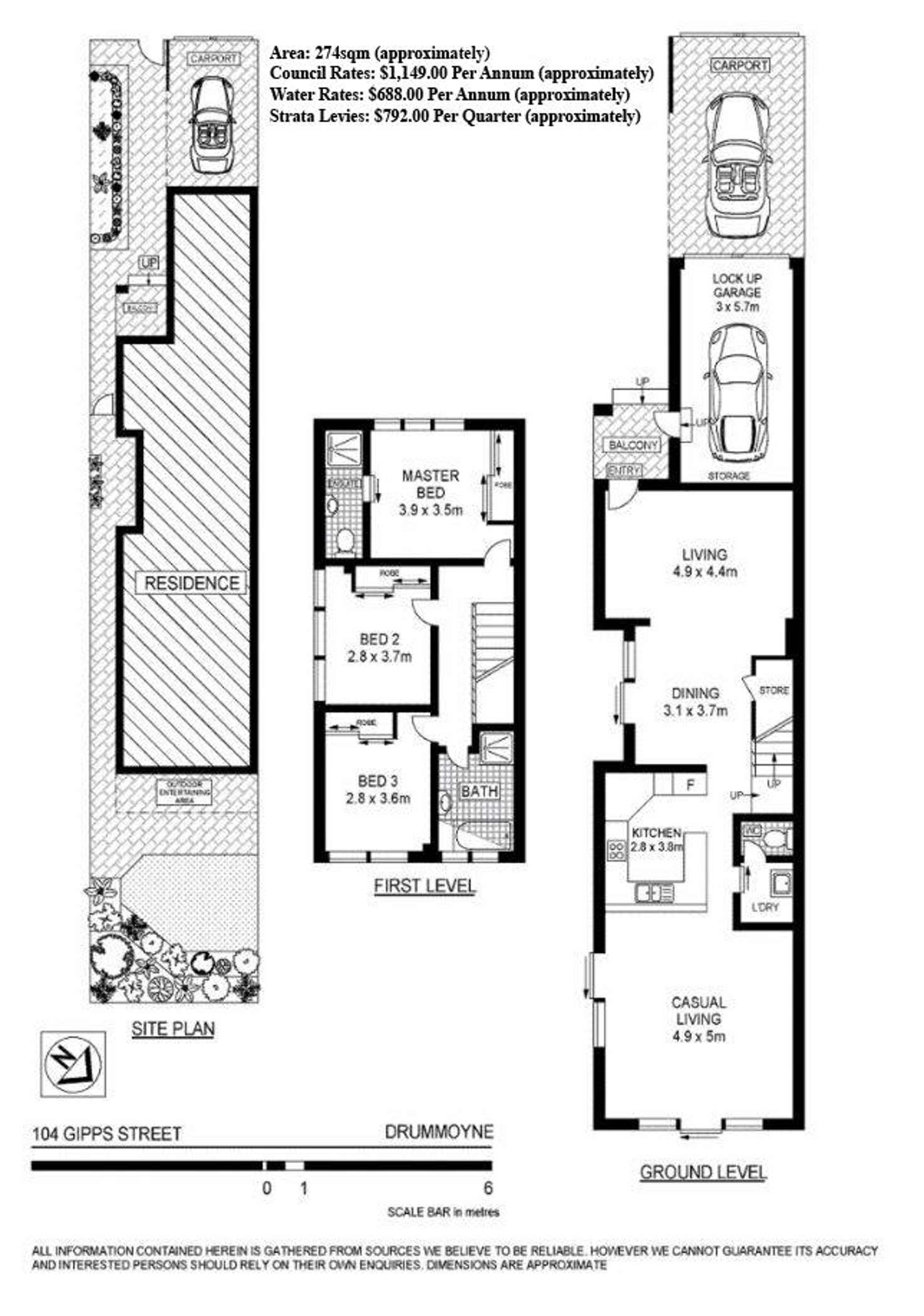 Floorplan of Homely semiDetached listing, 104 Gipps Street, Drummoyne NSW 2047