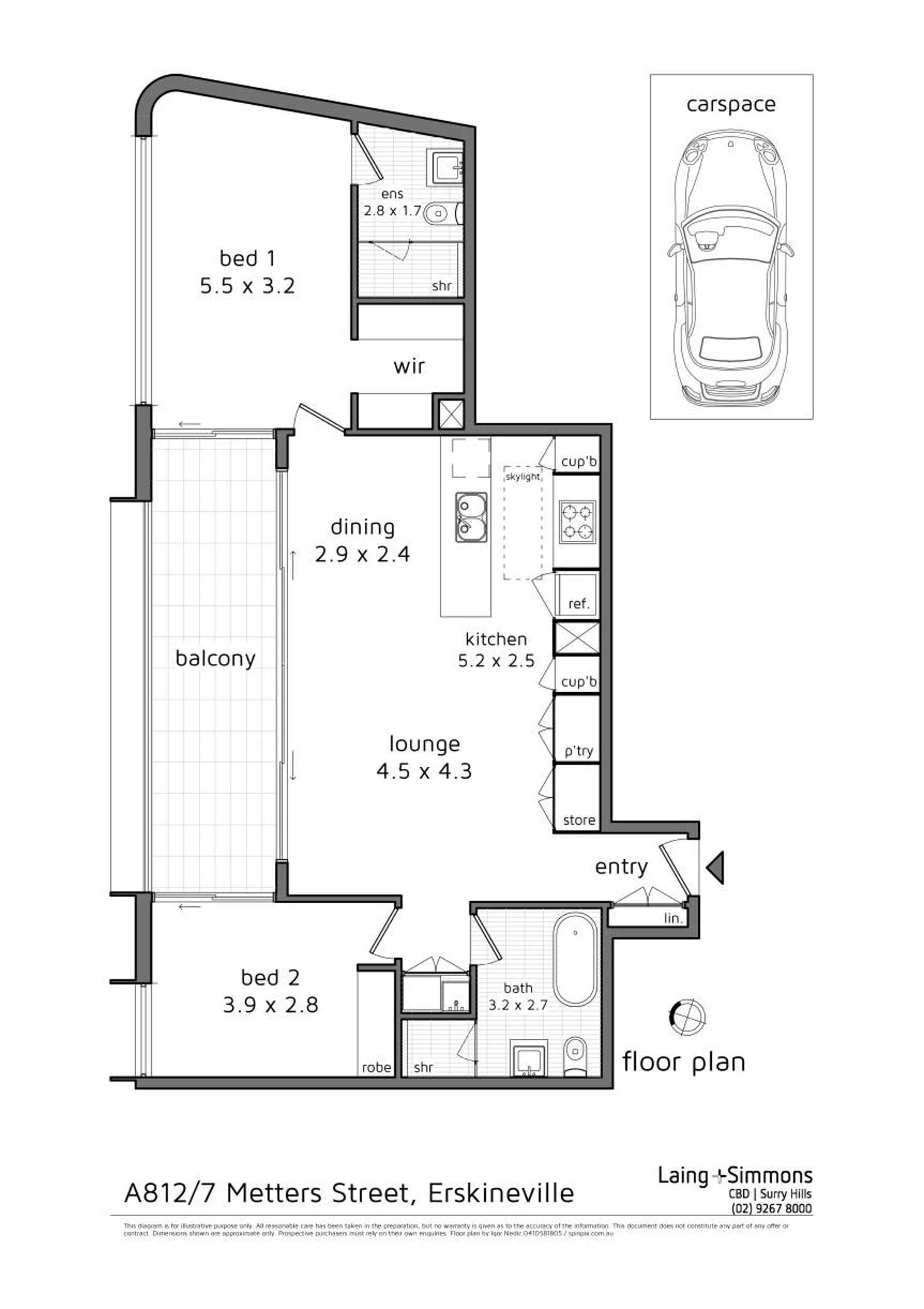 Floorplan of Homely apartment listing, A812/7 Metters Street, Erskineville NSW 2043