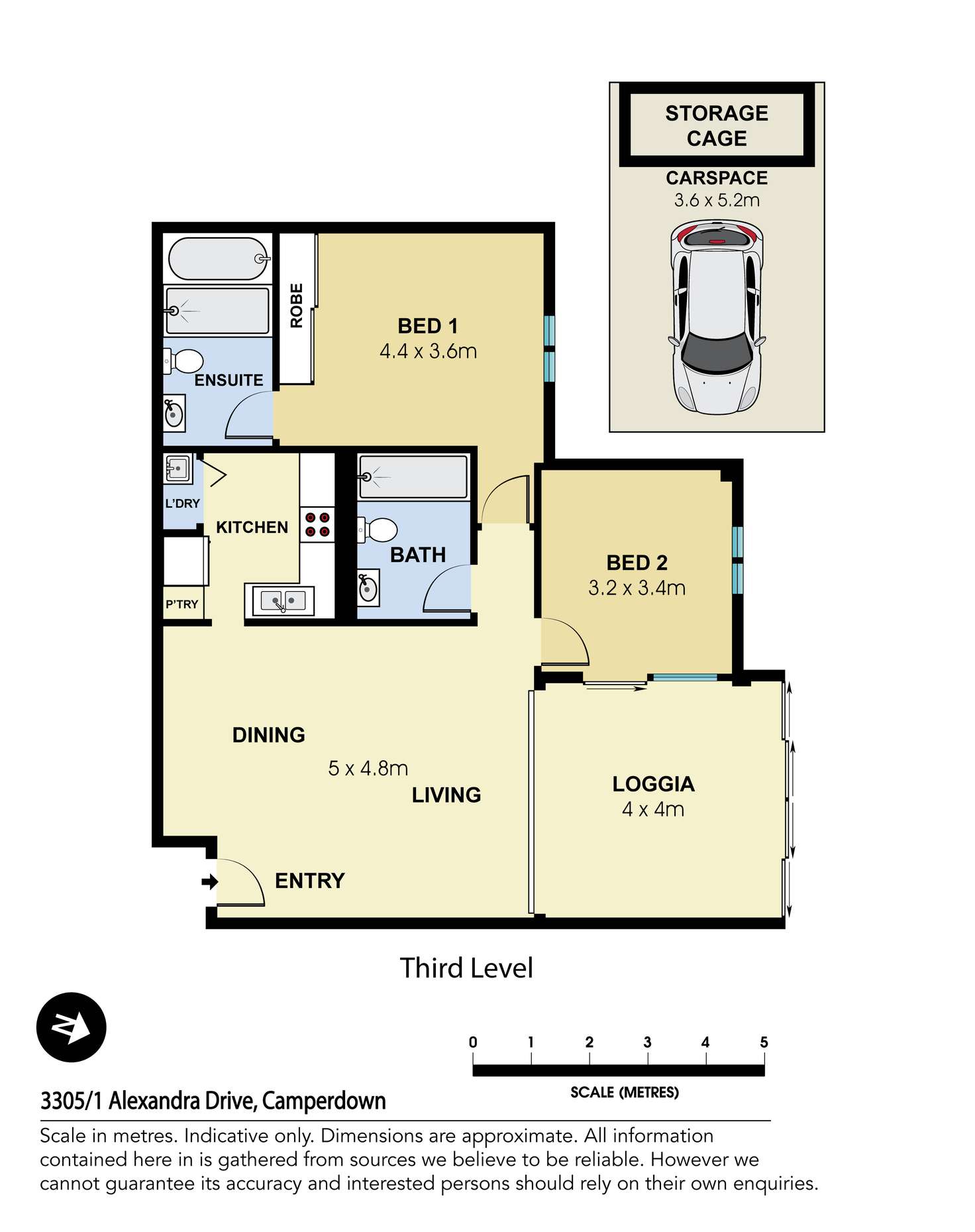 Floorplan of Homely apartment listing, 3305/1 Alexandra Drive, Camperdown NSW 2050