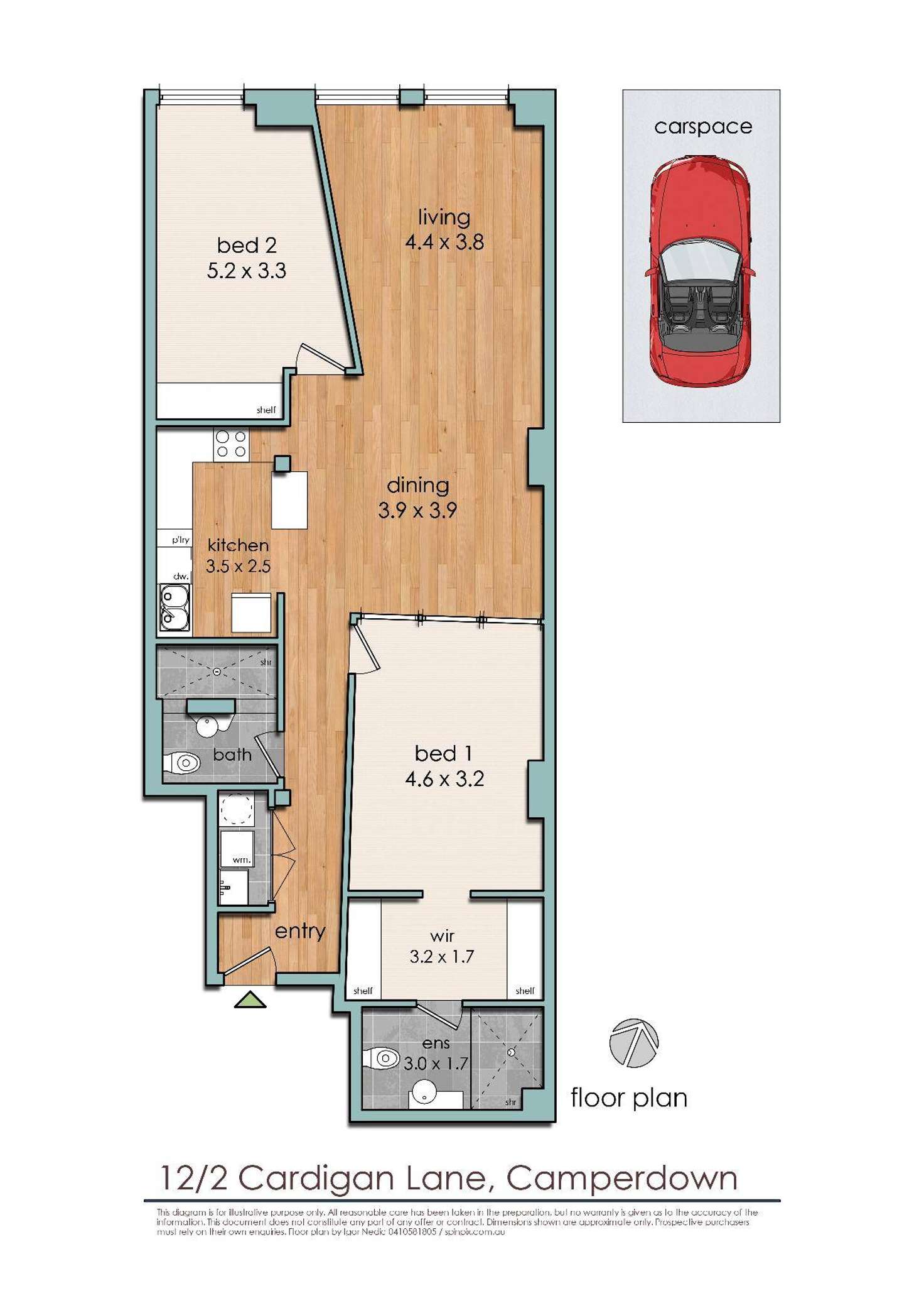 Floorplan of Homely unit listing, 12/2 Cardigan Lane, Camperdown NSW 2050