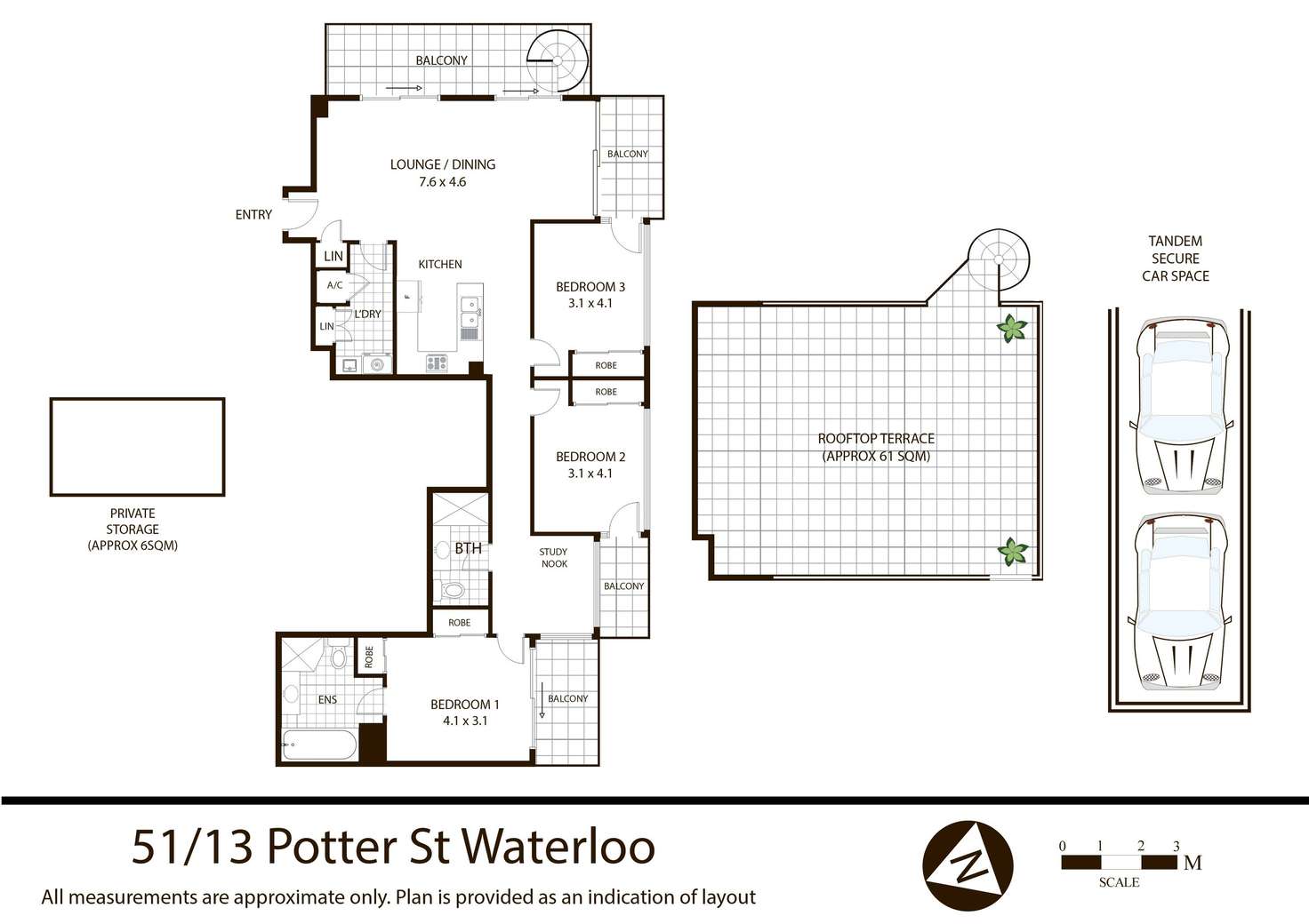 Floorplan of Homely apartment listing, 51/13 Potter Street, Waterloo NSW 2017