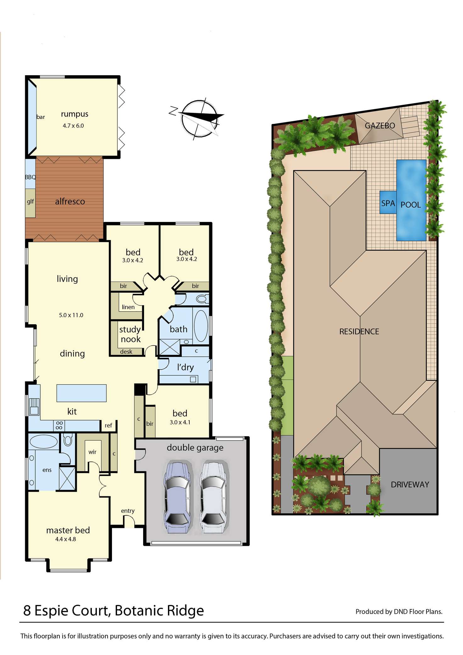 Floorplan of Homely house listing, 8 Espie Court, Botanic Ridge VIC 3977