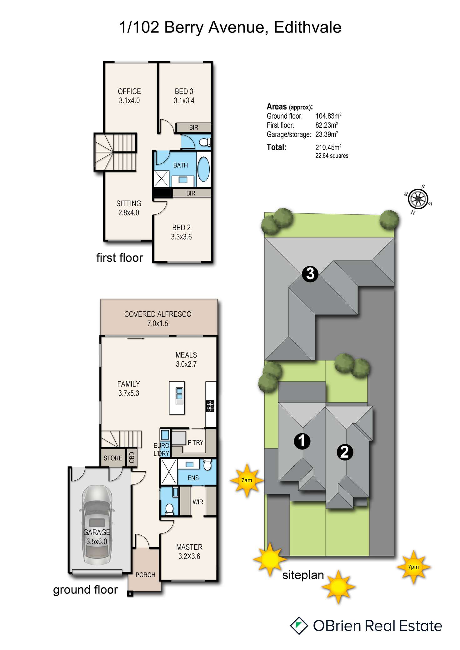 Floorplan of Homely townhouse listing, 1/102 Berry Avenue, Edithvale VIC 3196