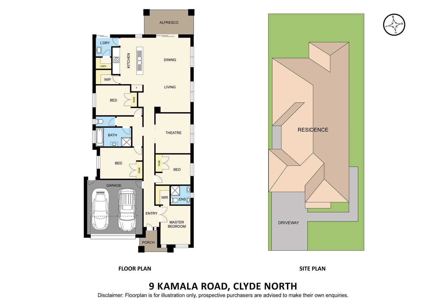 Floorplan of Homely house listing, 9 Kamala Road, Clyde North VIC 3978