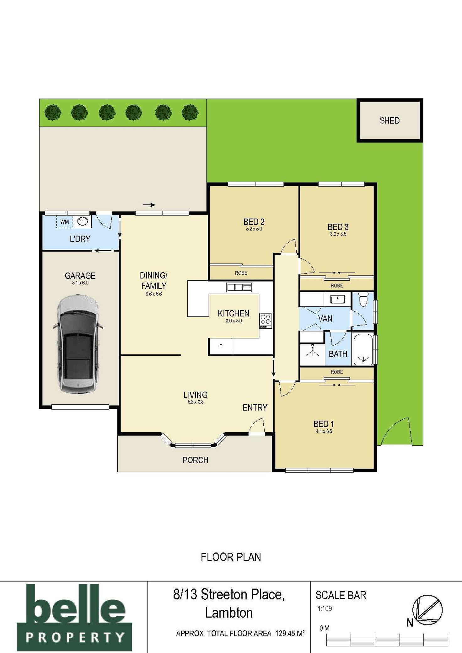 Floorplan of Homely villa listing, 8/13 Streeton Place, Lambton NSW 2299