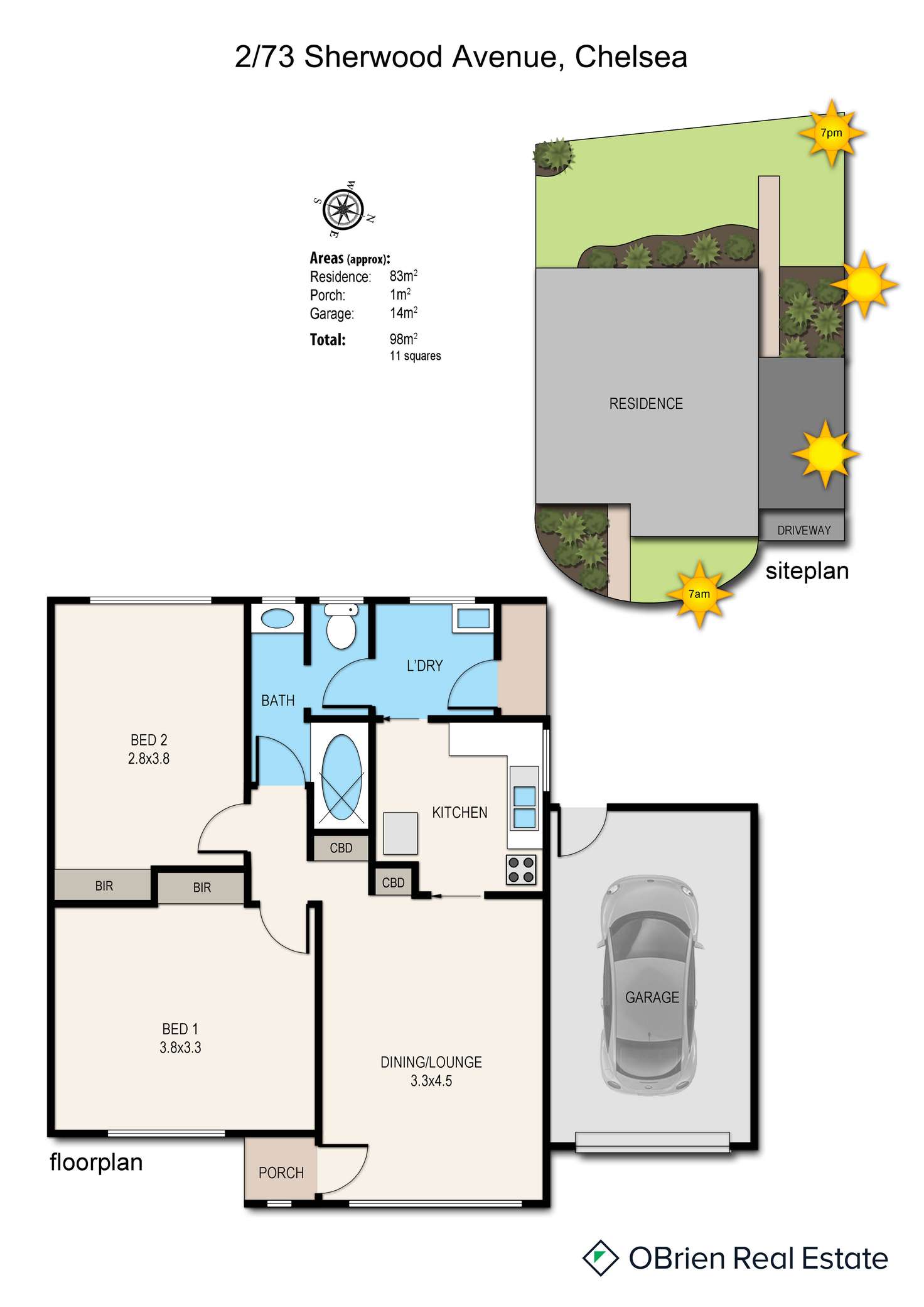 Floorplan of Homely unit listing, 2/73 Sherwood Avenue, Chelsea VIC 3196