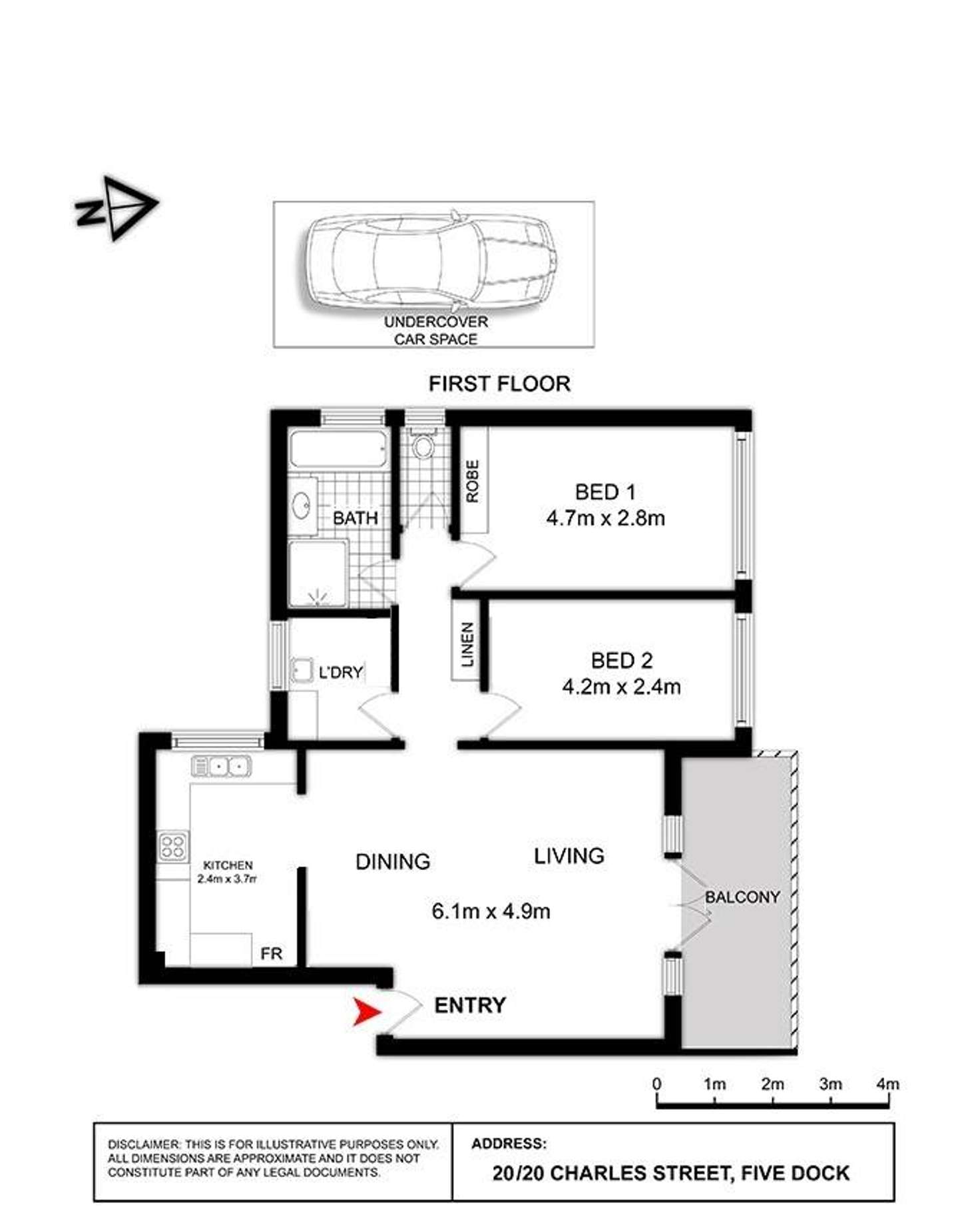 Floorplan of Homely unit listing, 20 Charles Street, Five Dock NSW 2046