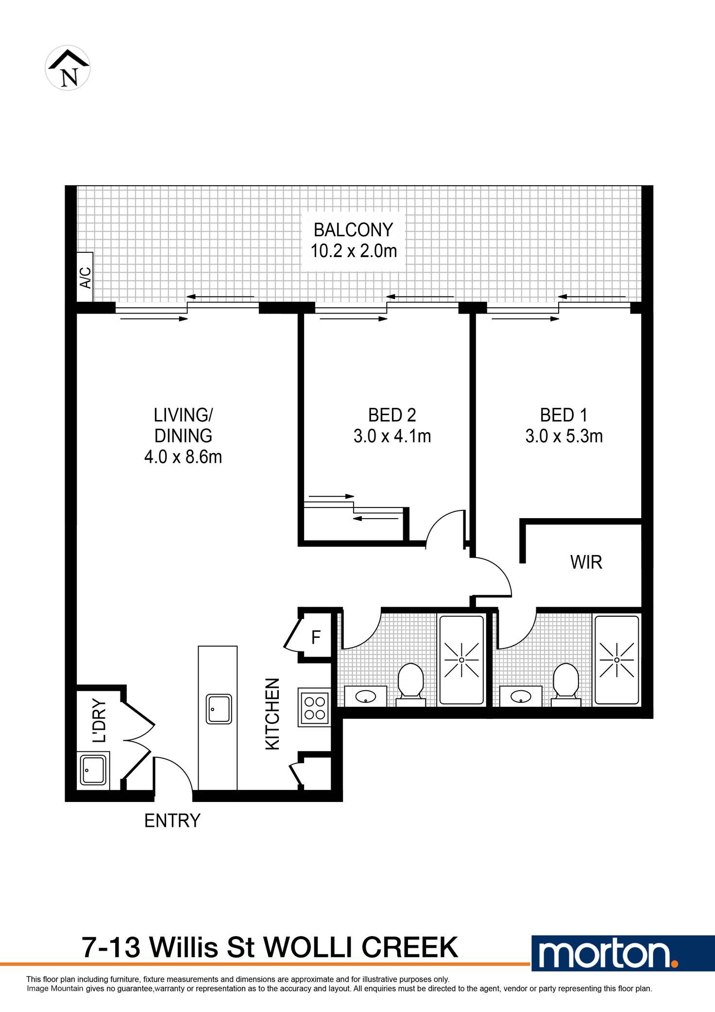 Floorplan of Homely apartment listing, A502/7 Willis Street, Wolli Creek NSW 2205
