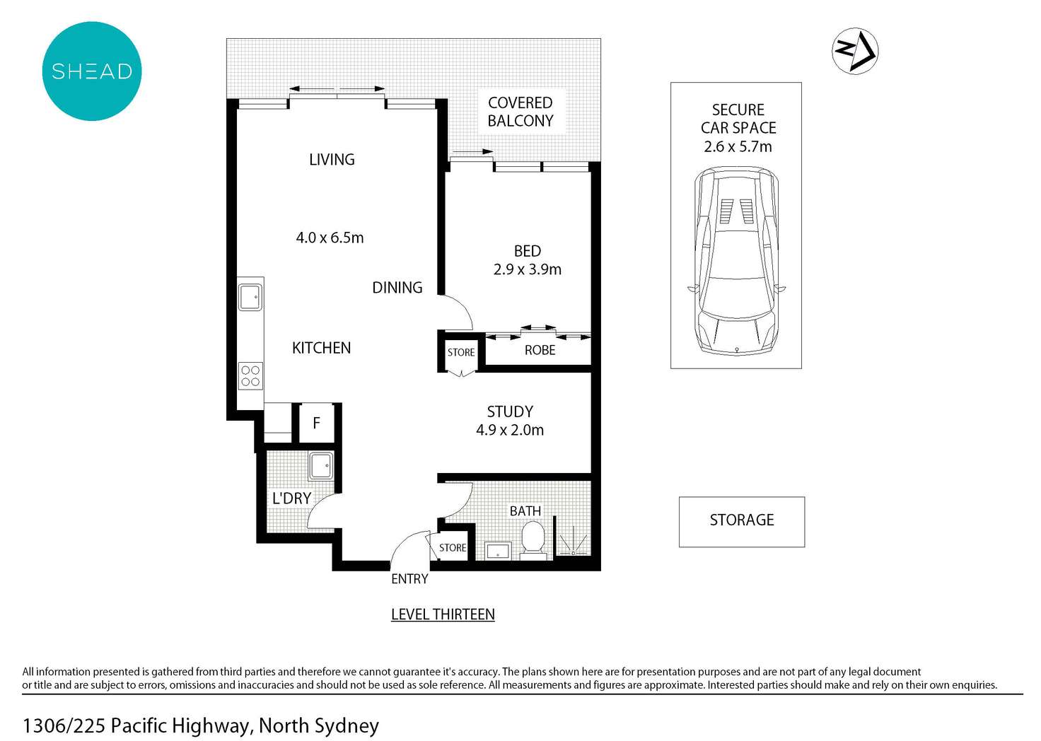 Floorplan of Homely apartment listing, 1306/225 Pacific Highway, North Sydney NSW 2060