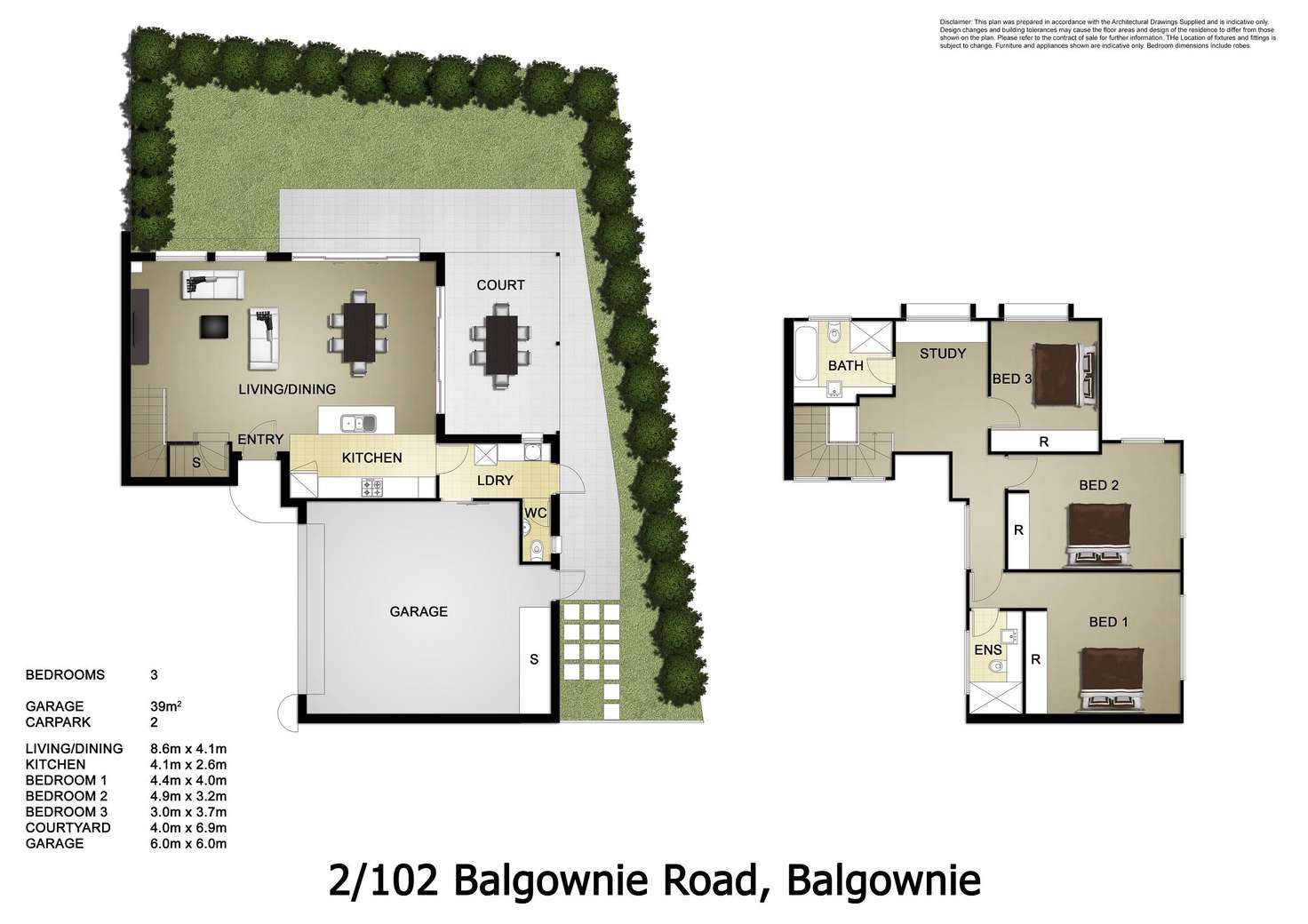 Floorplan of Homely townhouse listing, 2/102 Balgownie Road, Balgownie NSW 2519