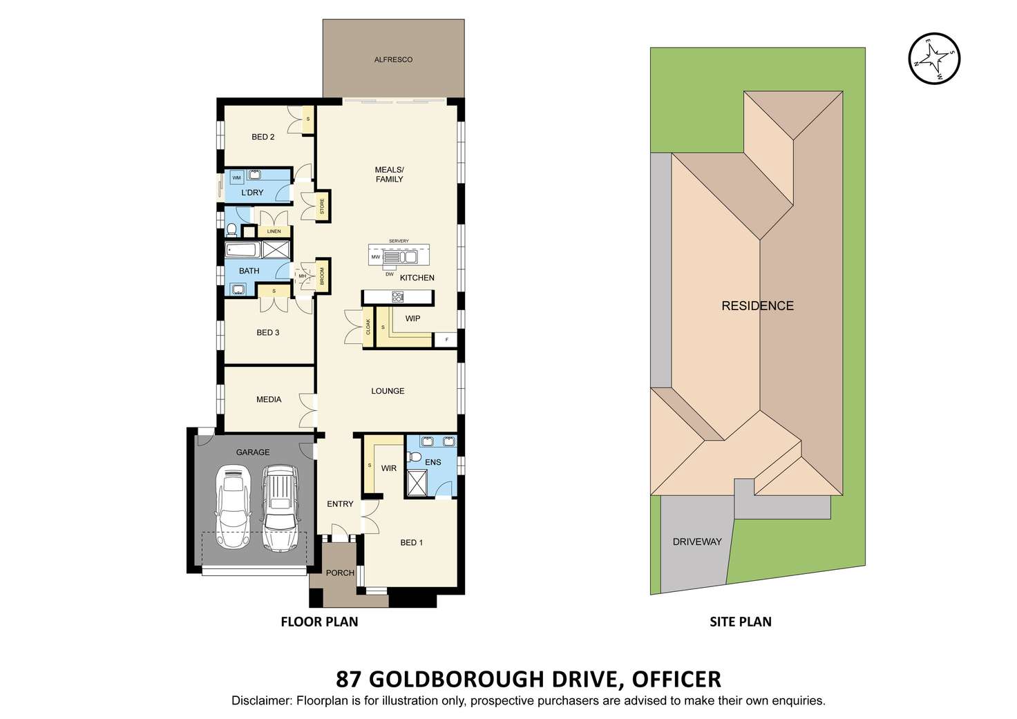Floorplan of Homely house listing, 87 Goldsborough Drive, Officer VIC 3809