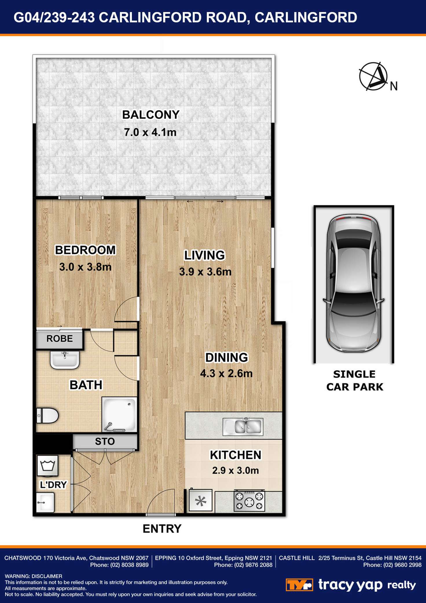 Floorplan of Homely apartment listing, G04/239-243 Carlingford Road, Carlingford NSW 2118