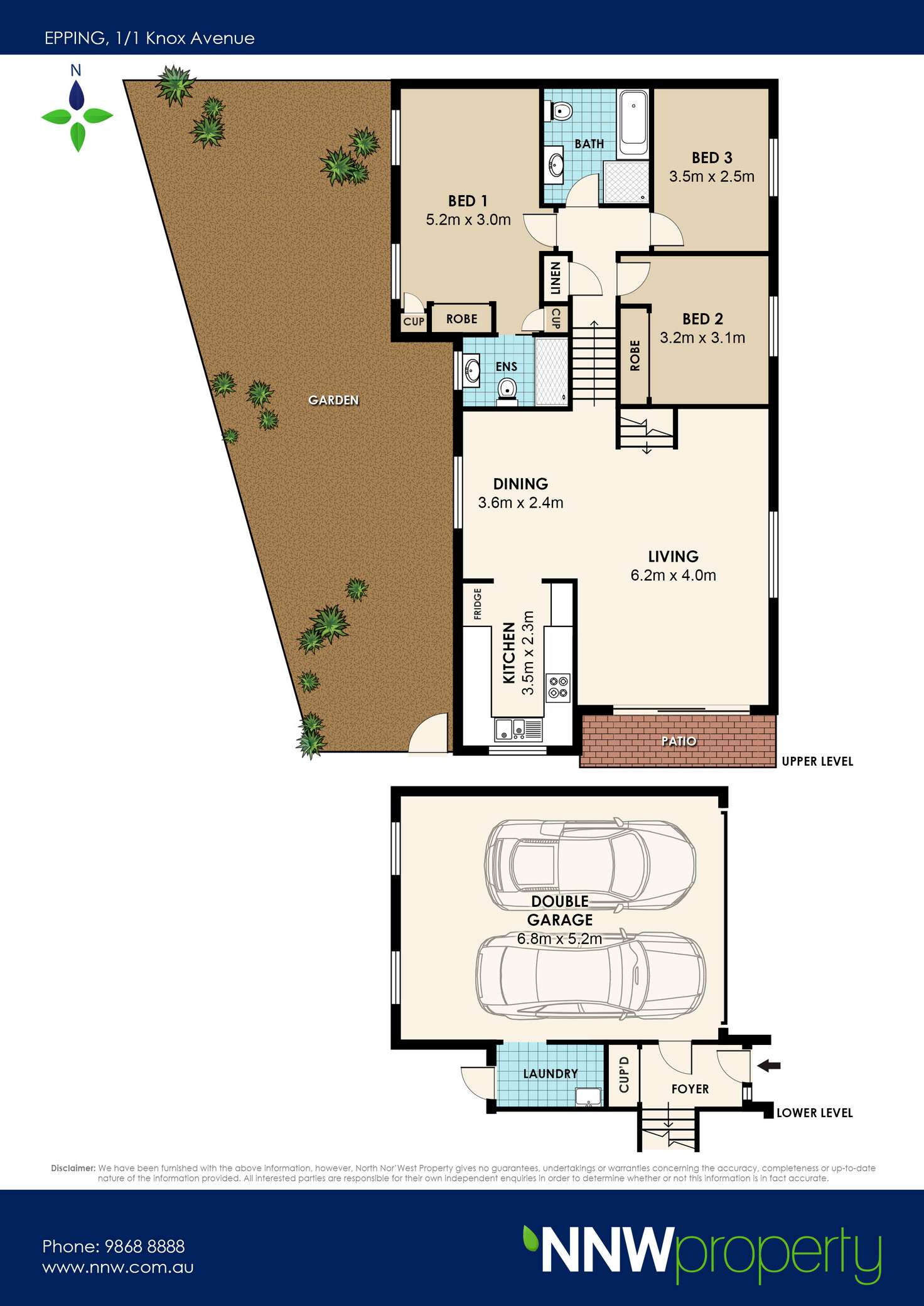 Floorplan of Homely semiDetached listing, 1/1 Knox Avenue, Epping NSW 2121