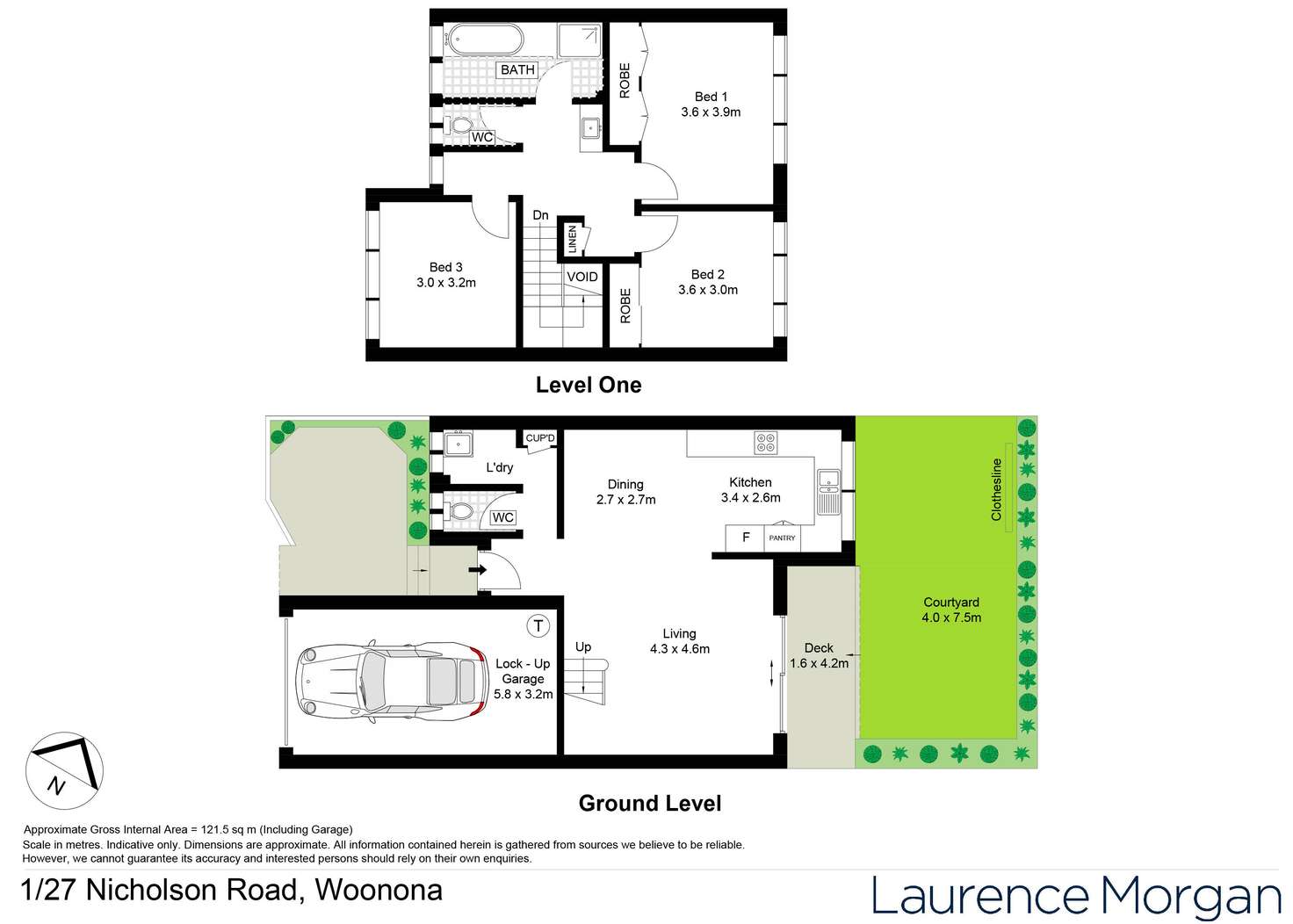 Floorplan of Homely townhouse listing, 1/27 Nicholson Road, Woonona NSW 2517