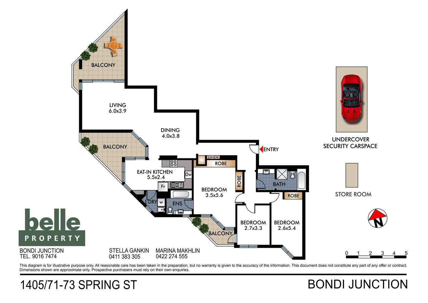 Floorplan of Homely apartment listing, 1405/71-73 Spring Street, Bondi Junction NSW 2022