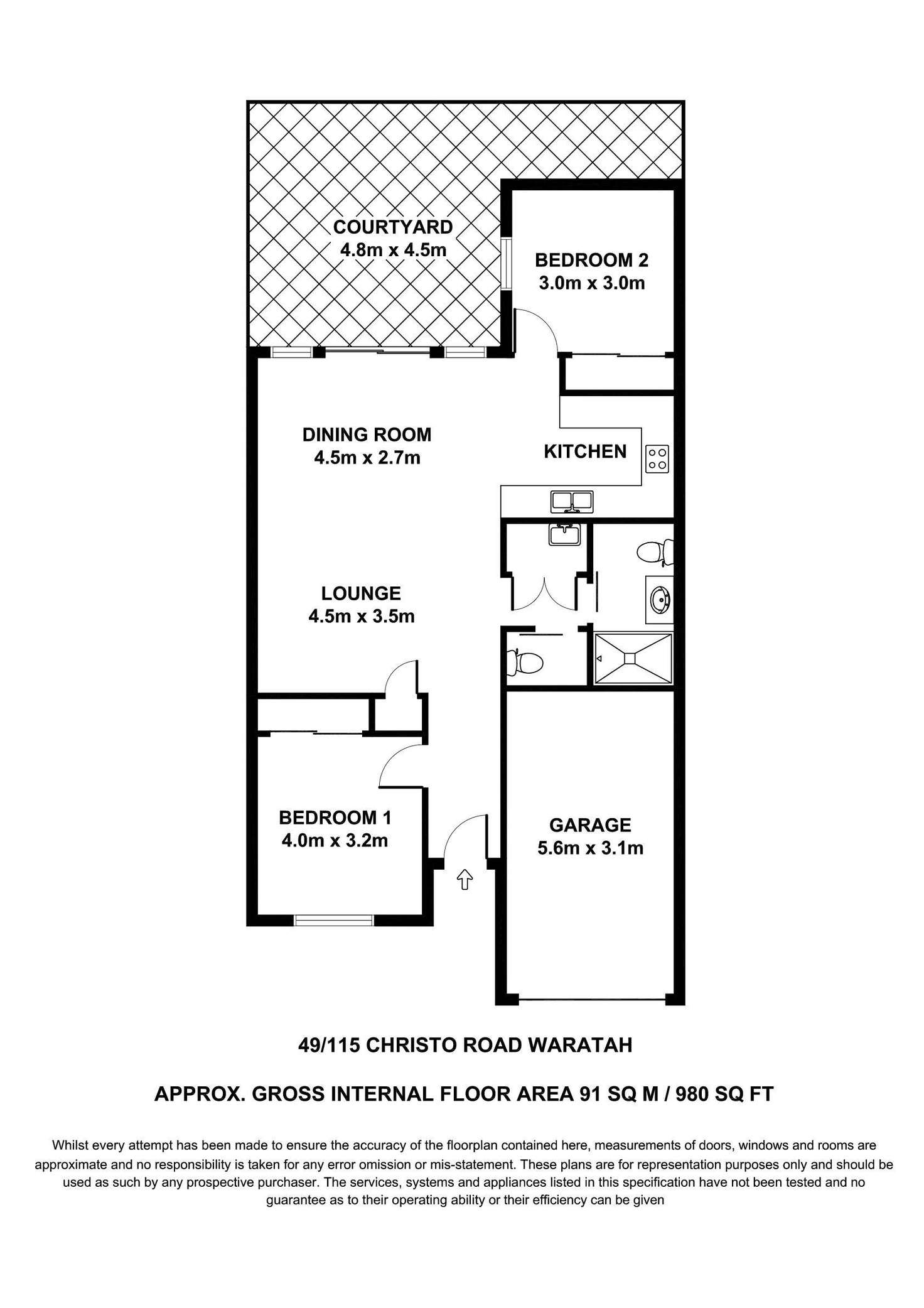 Floorplan of Homely villa listing, 49/115 Christo Road, Waratah NSW 2298
