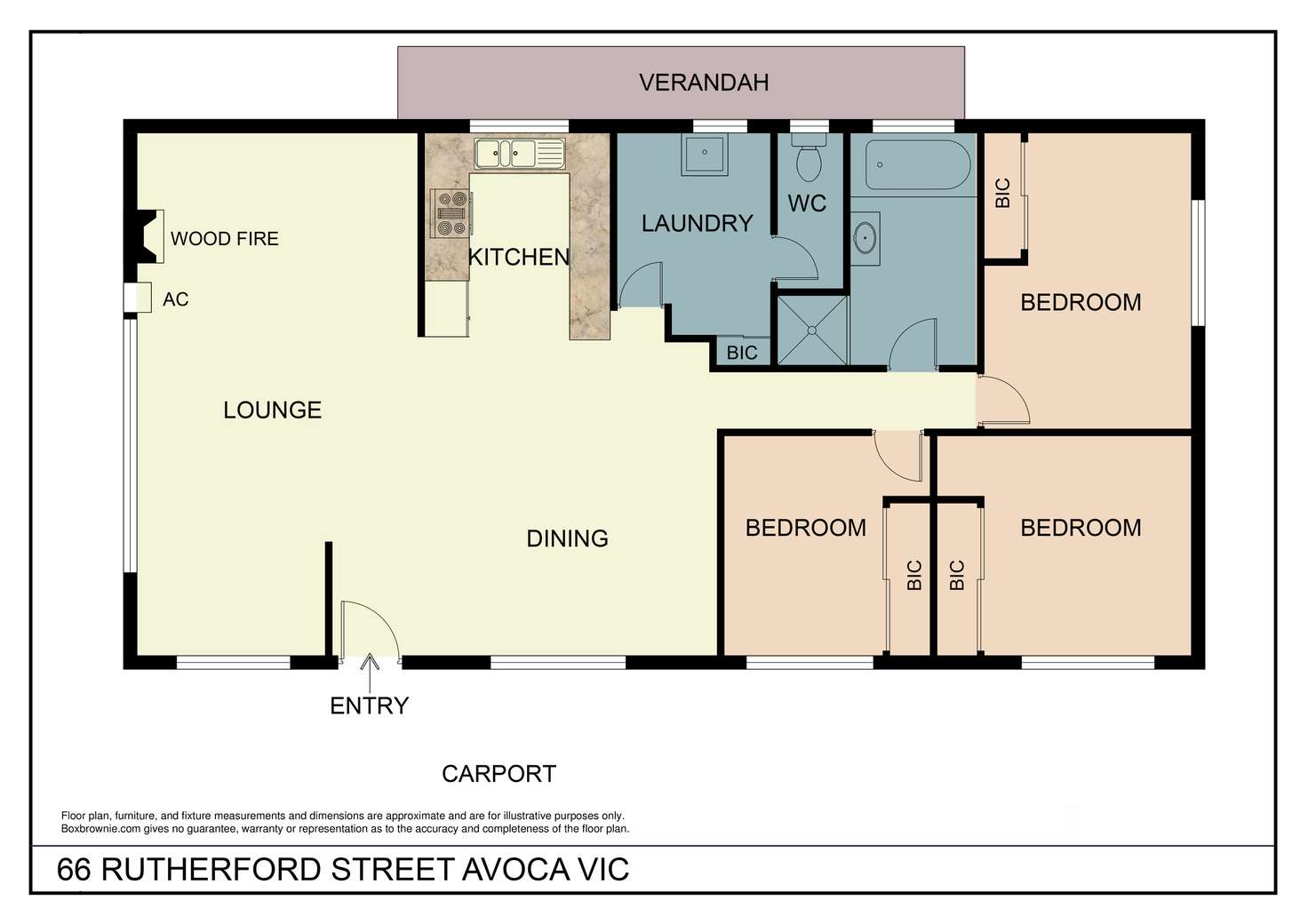 Floorplan of Homely house listing, 66 Rutherford Street, Avoca VIC 3467