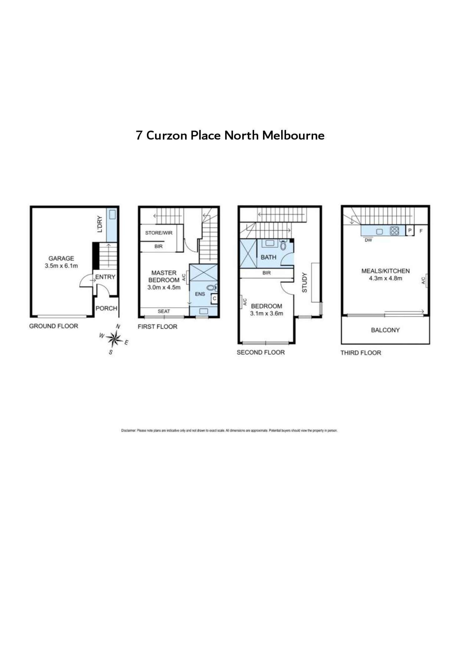 Floorplan of Homely townhouse listing, 7 Curzon Place, North Melbourne VIC 3051