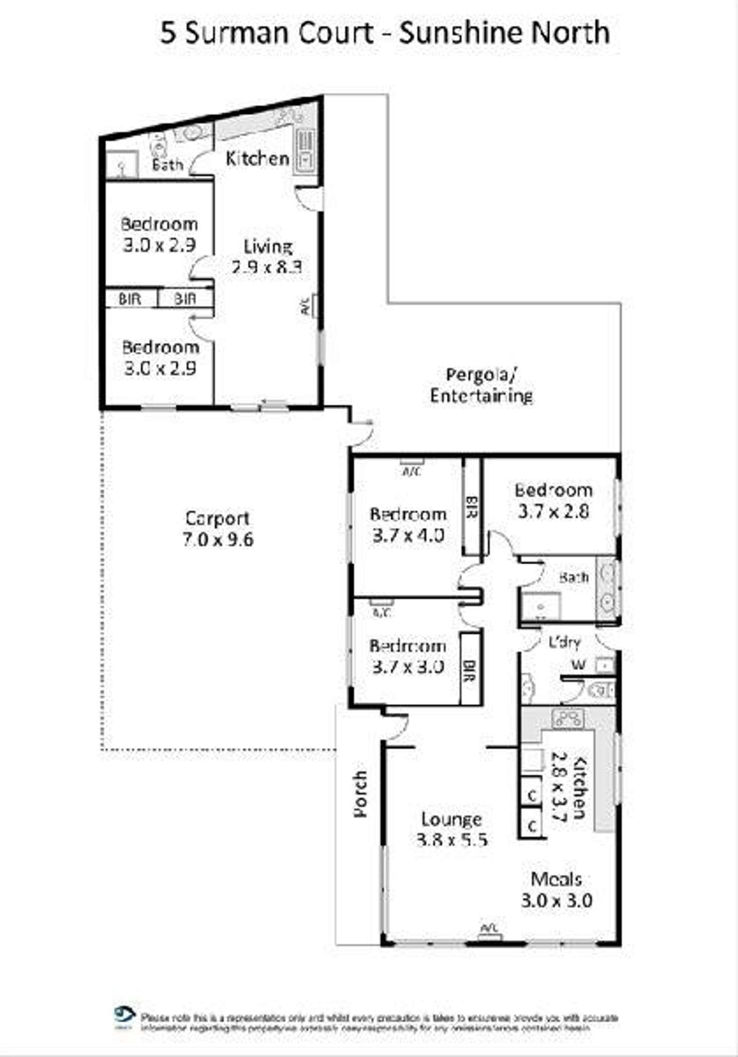Floorplan of Homely house listing, 5 Surman Court, Sunshine North VIC 3020