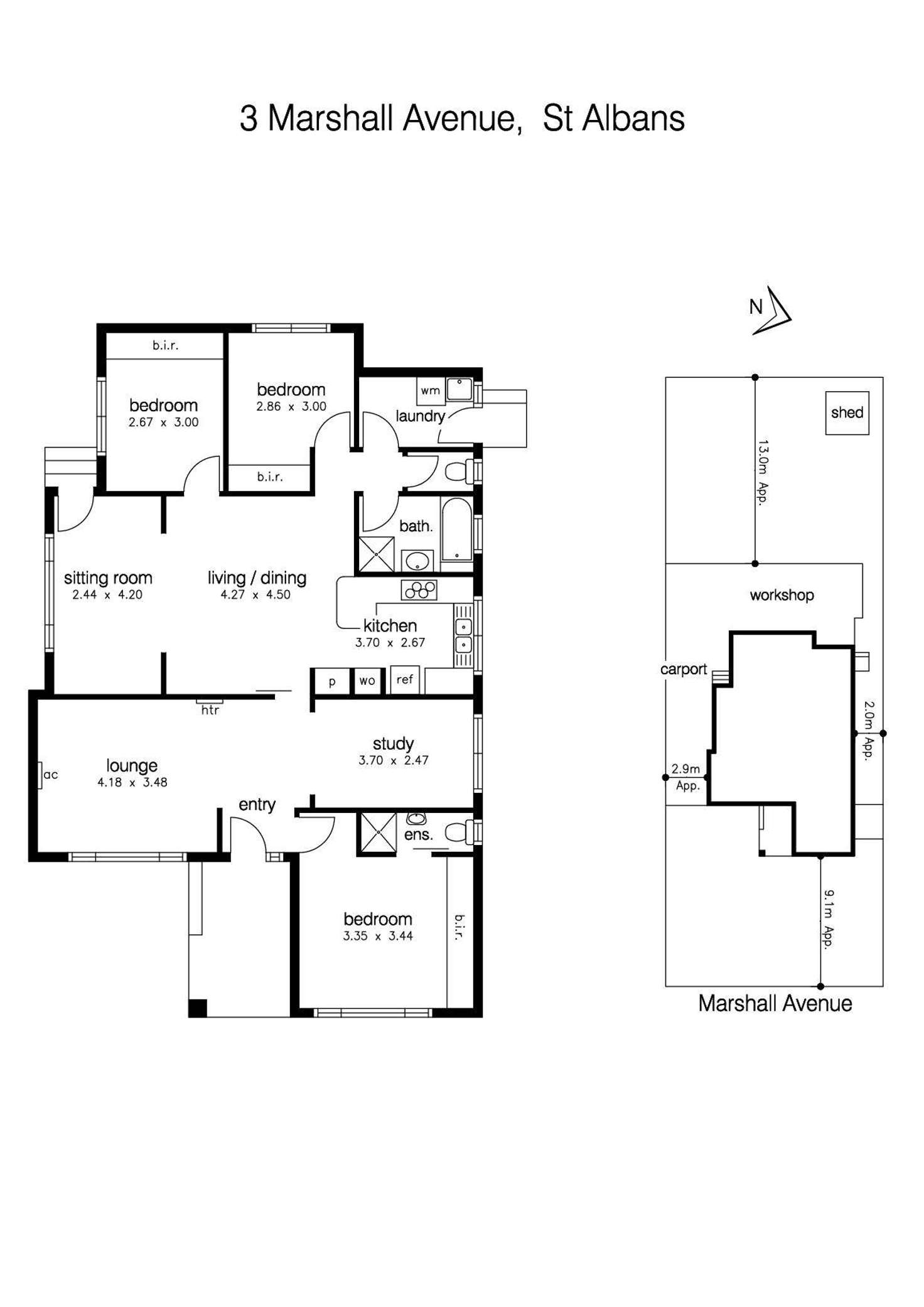 Floorplan of Homely house listing, 3 Marshall Avenue, St Albans VIC 3021