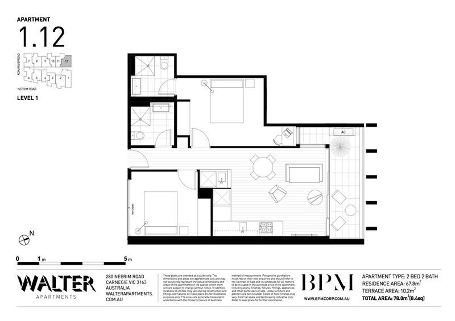Floorplan of Homely apartment listing, 212/276 Neerim Road, Carnegie VIC 3163