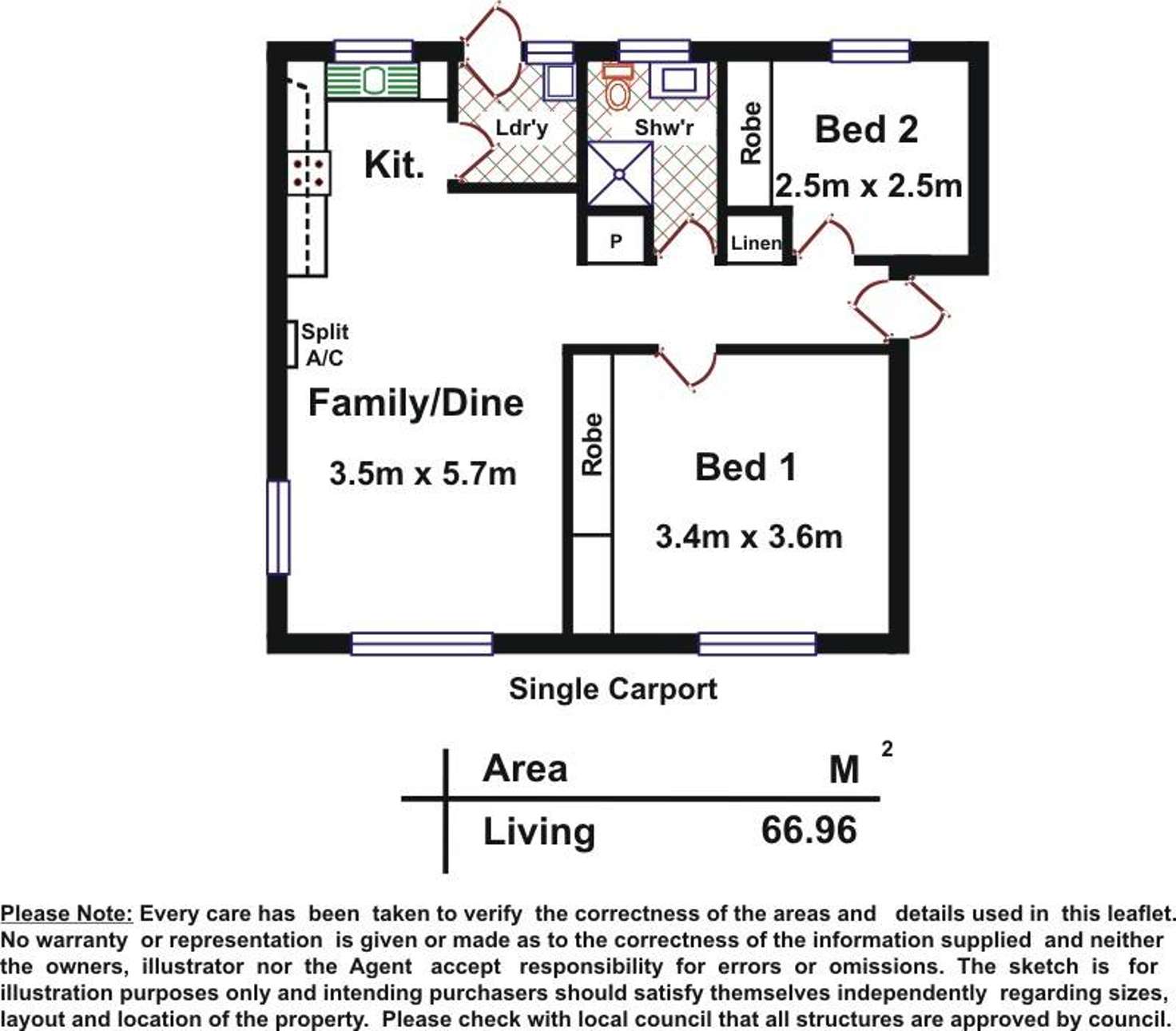 Floorplan of Homely unit listing, Unit 1/13 Fifth Avenue, Cheltenham SA 5014
