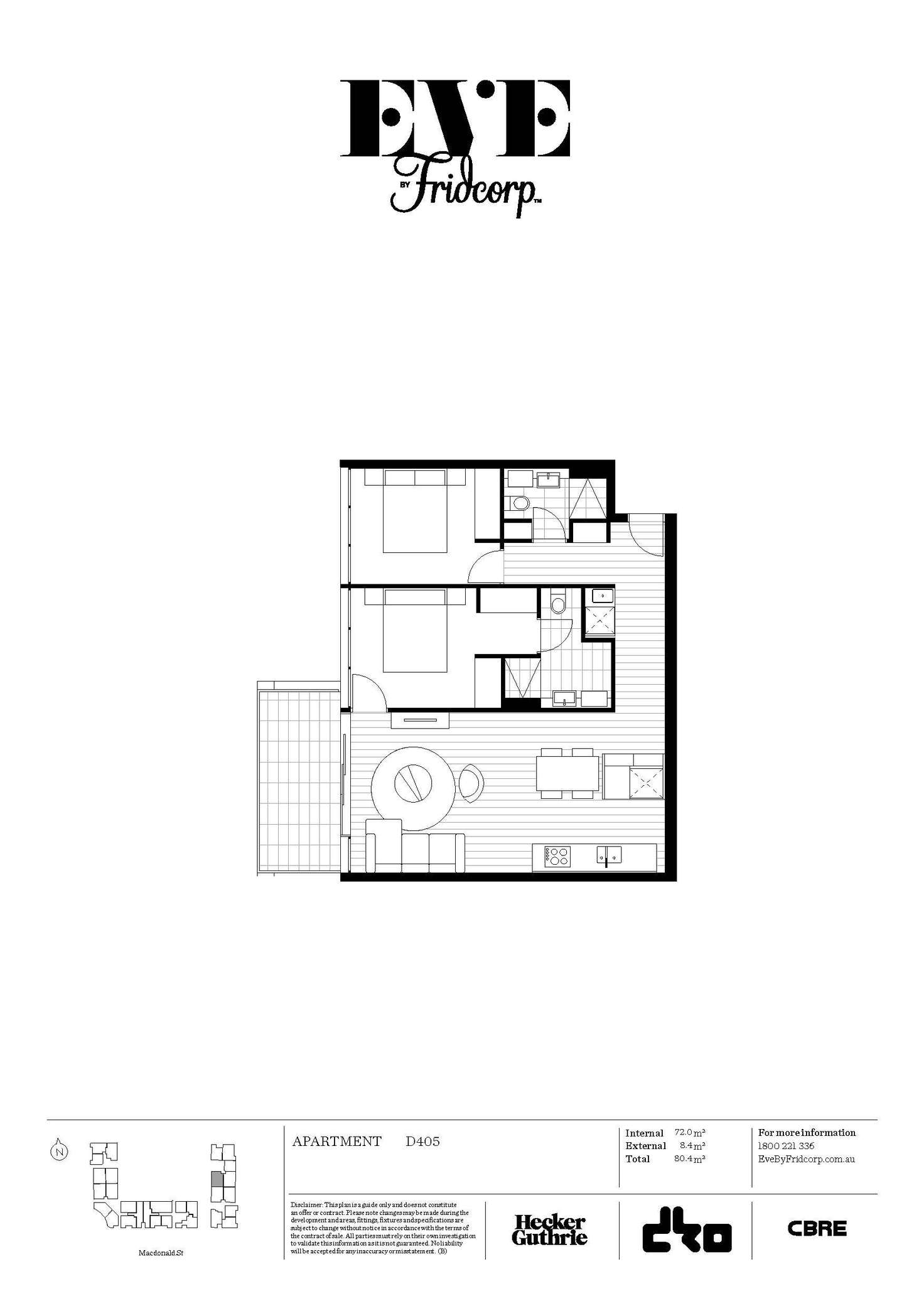 Floorplan of Homely apartment listing, D405/72 MacDonald Street, Erskineville NSW 2043