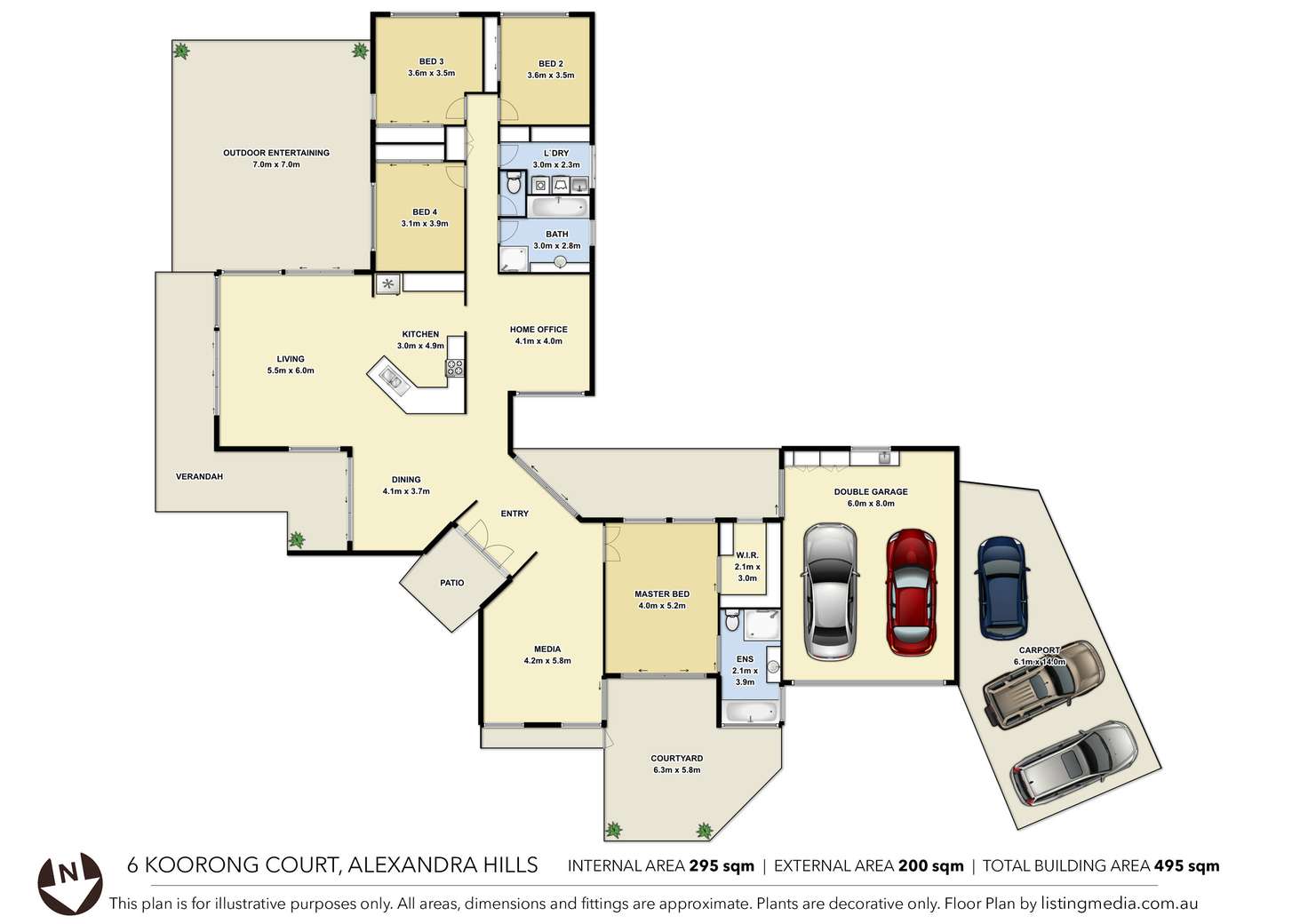 Floorplan of Homely house listing, 6 Koorong Court, Alexandra Hills QLD 4161