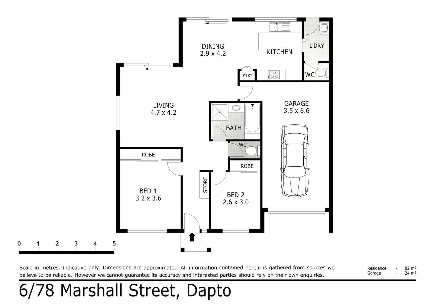 Floorplan of Homely villa listing, 6/78 Marshall Street, Dapto NSW 2530