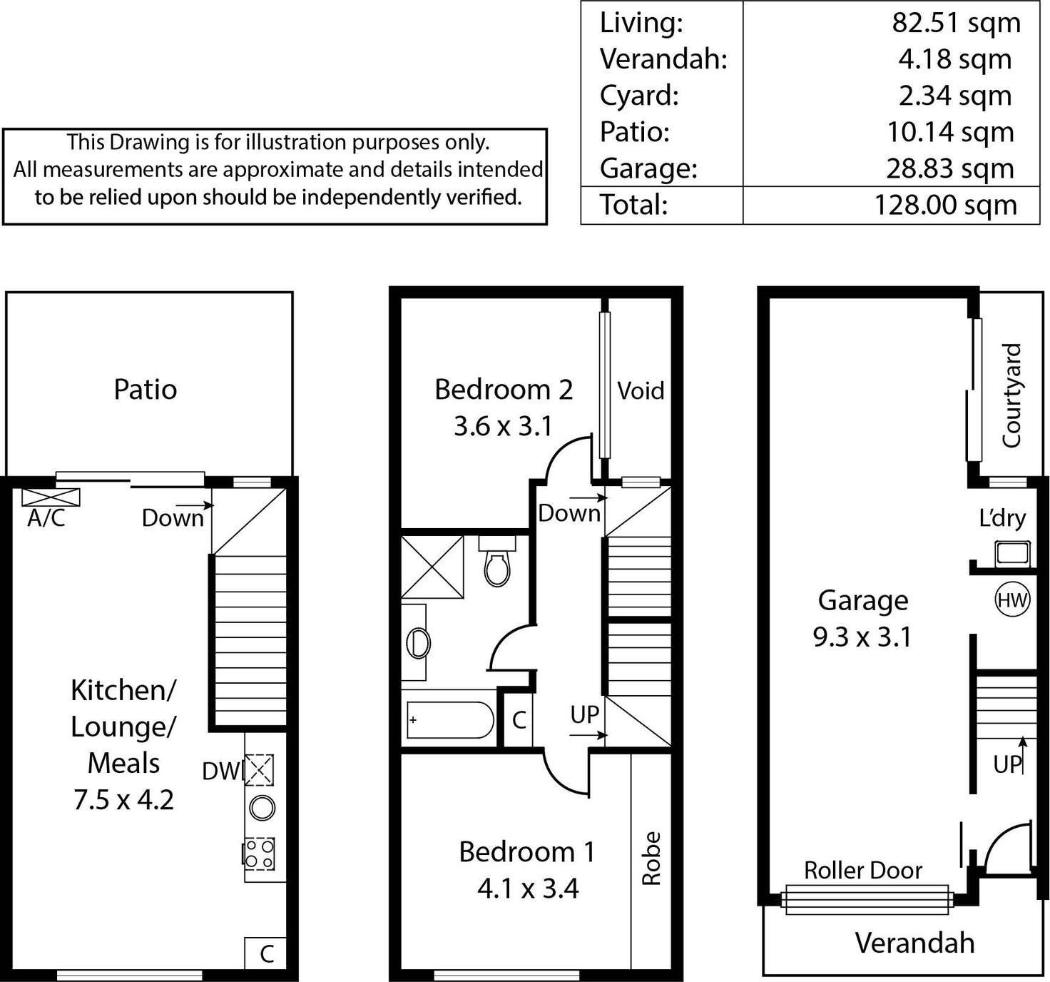 Floorplan of Homely townhouse listing, 2/172 Wakefield Street, Adelaide SA 5000