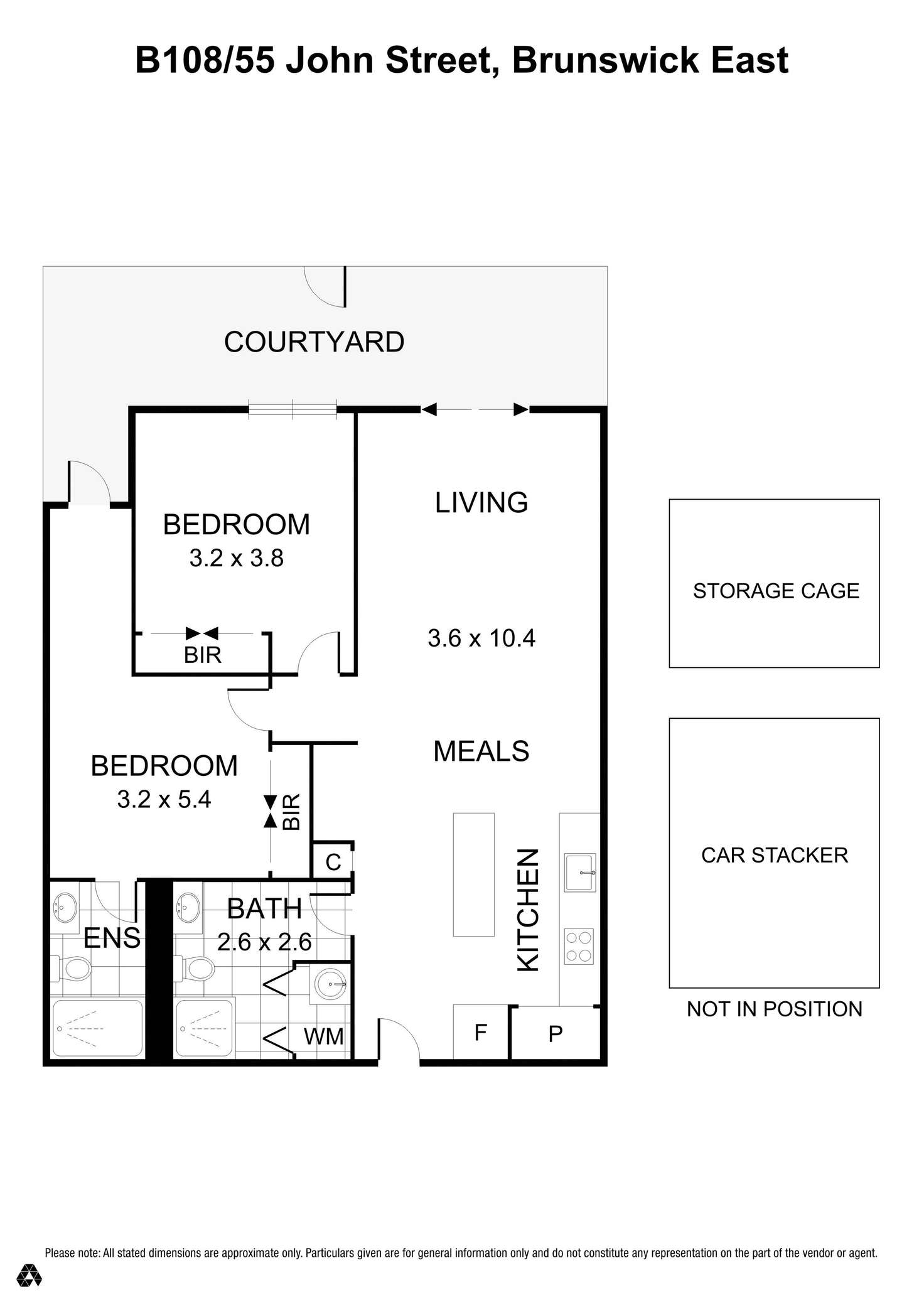 Floorplan of Homely apartment listing, B108/55 John Street, Brunswick East VIC 3057