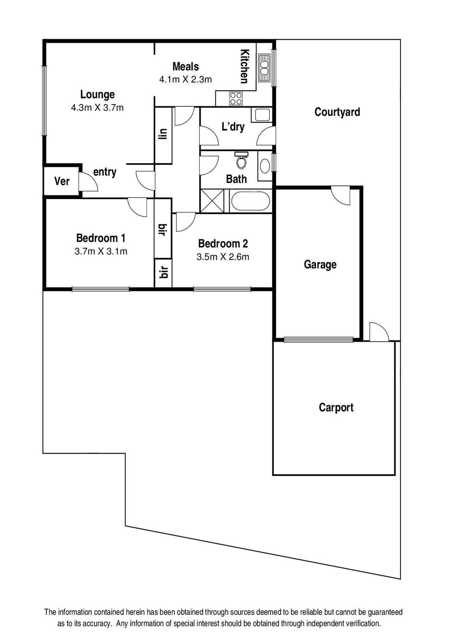 Floorplan of Homely unit listing, 1/97 Purinuan Road, Reservoir VIC 3073