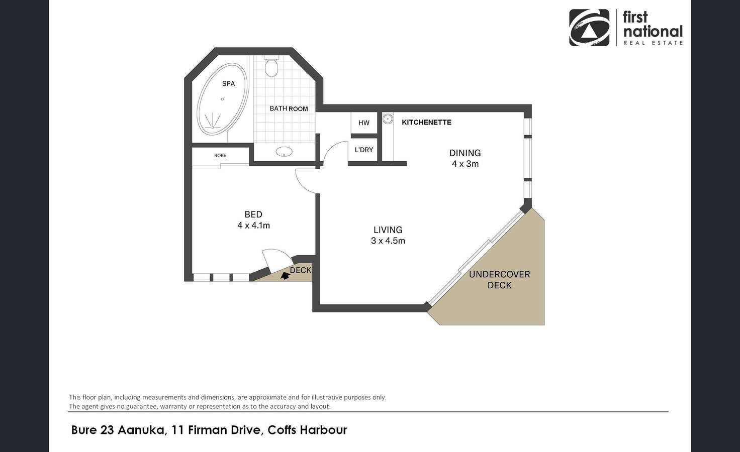 Floorplan of Homely unit listing, Level Bure 23/11 Firman Drive, Coffs Harbour NSW 2450