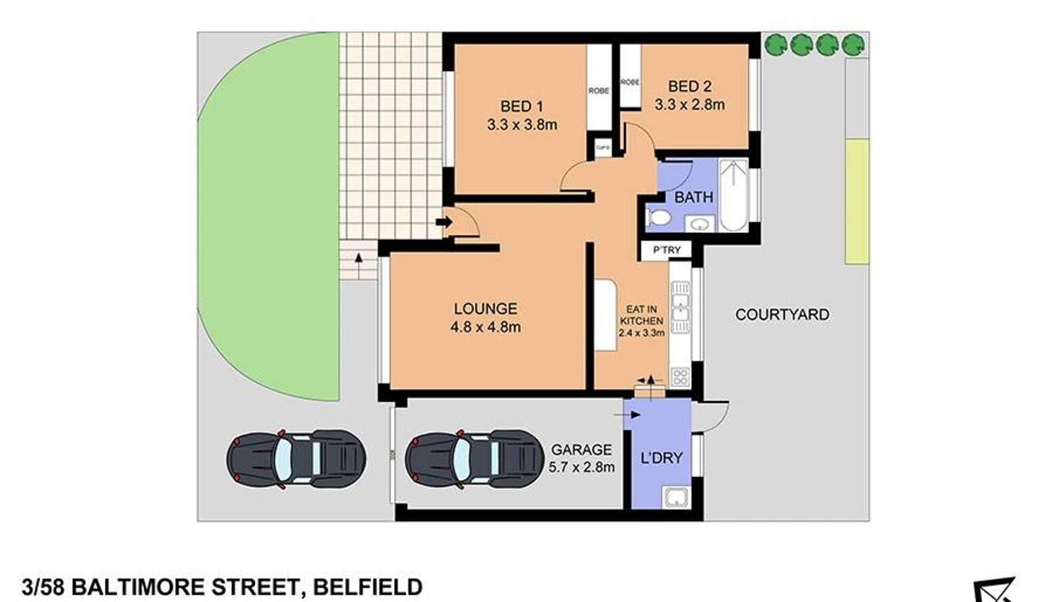 Floorplan of Homely villa listing, 3/58 Baltimore Street, Belfield NSW 2191