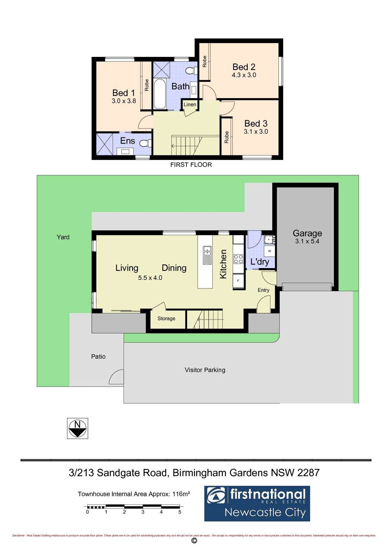 Floorplan of Homely townhouse listing, 3/213A Sandgate Road, Birmingham Gardens NSW 2287