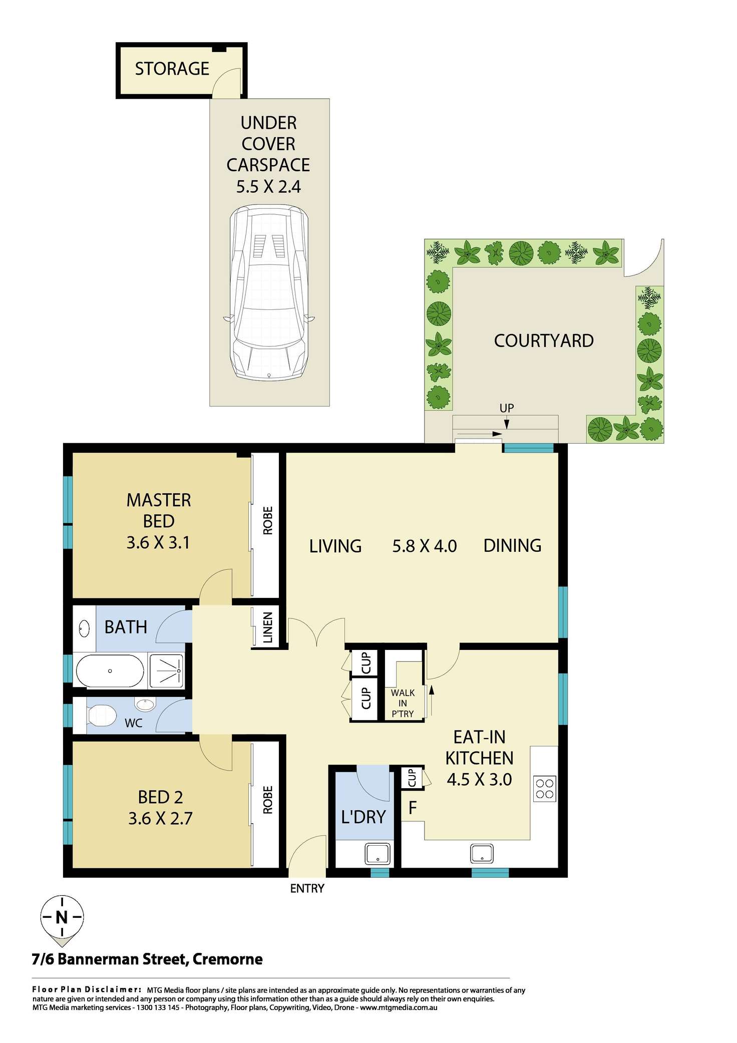 Floorplan of Homely apartment listing, 7/6 Bannerman Street, Cremorne NSW 2090