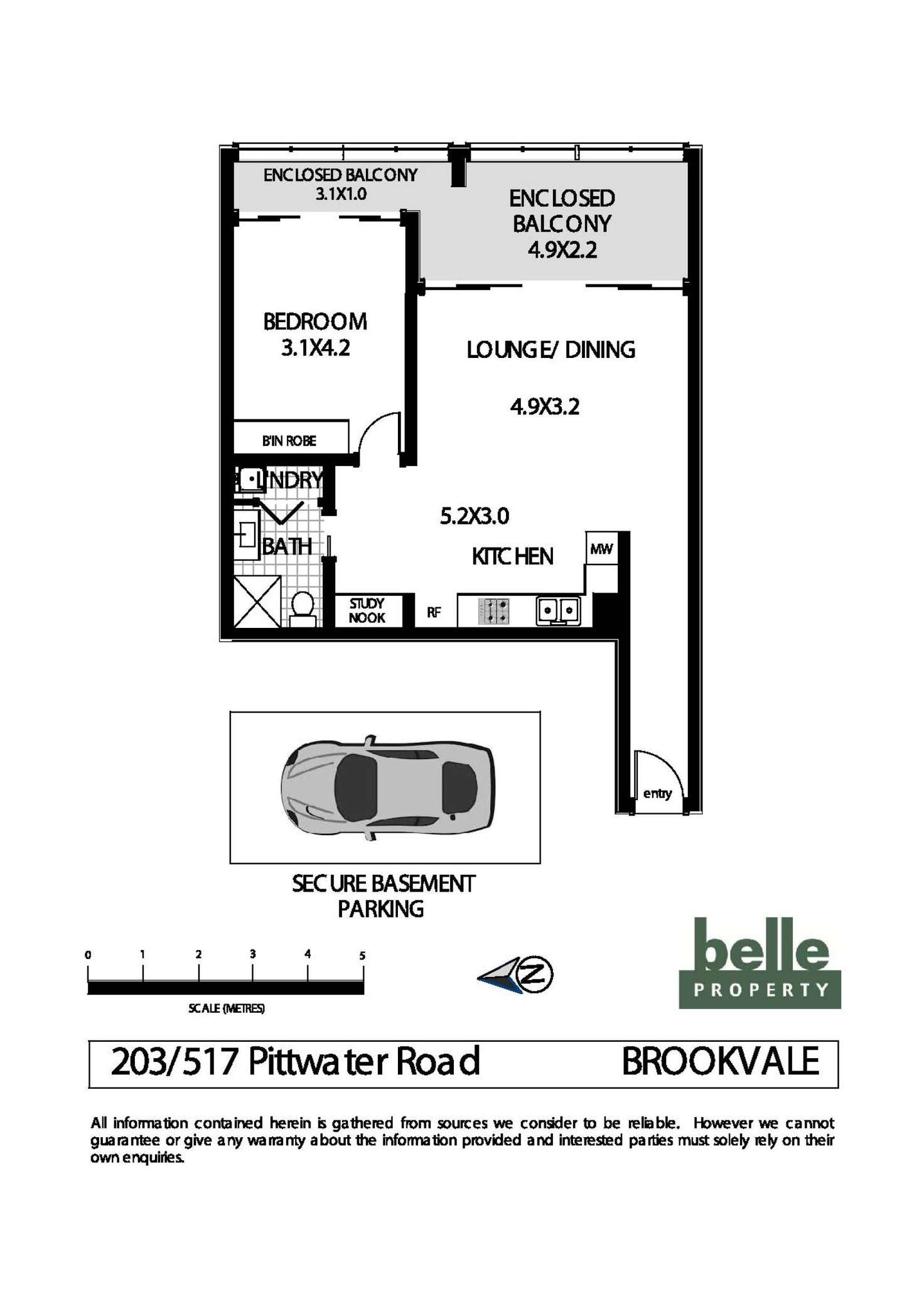 Floorplan of Homely apartment listing, 203/517 Pittwater Road, Brookvale NSW 2100