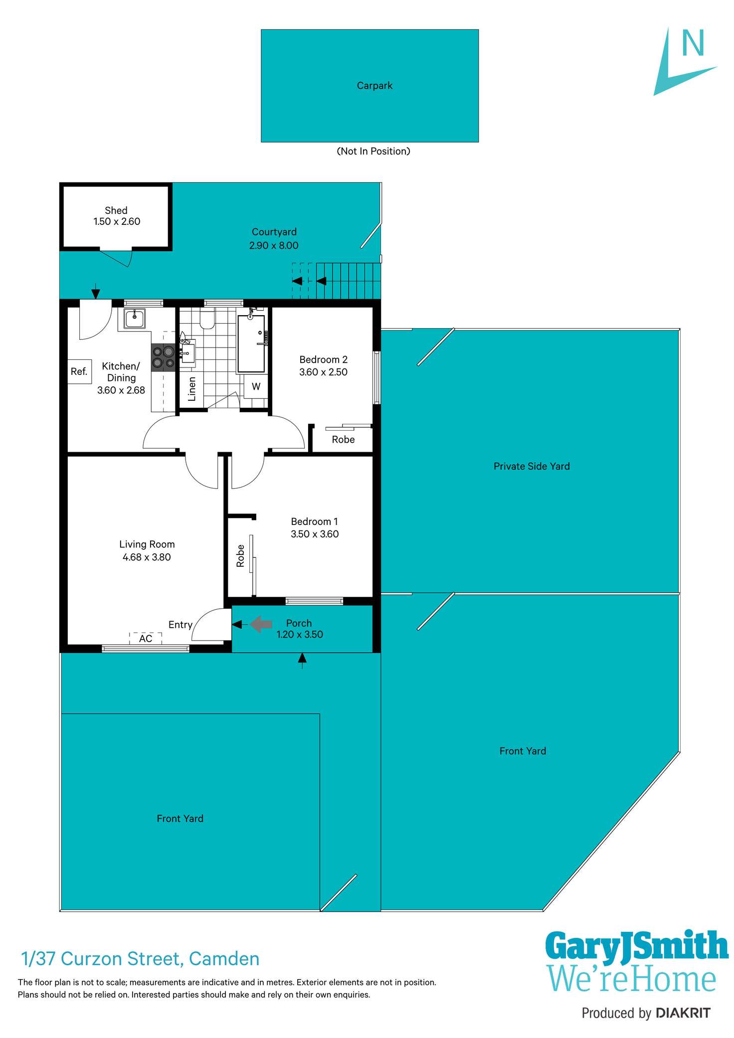 Floorplan of Homely unit listing, 1/37 Curzon Street, Camden Park SA 5038