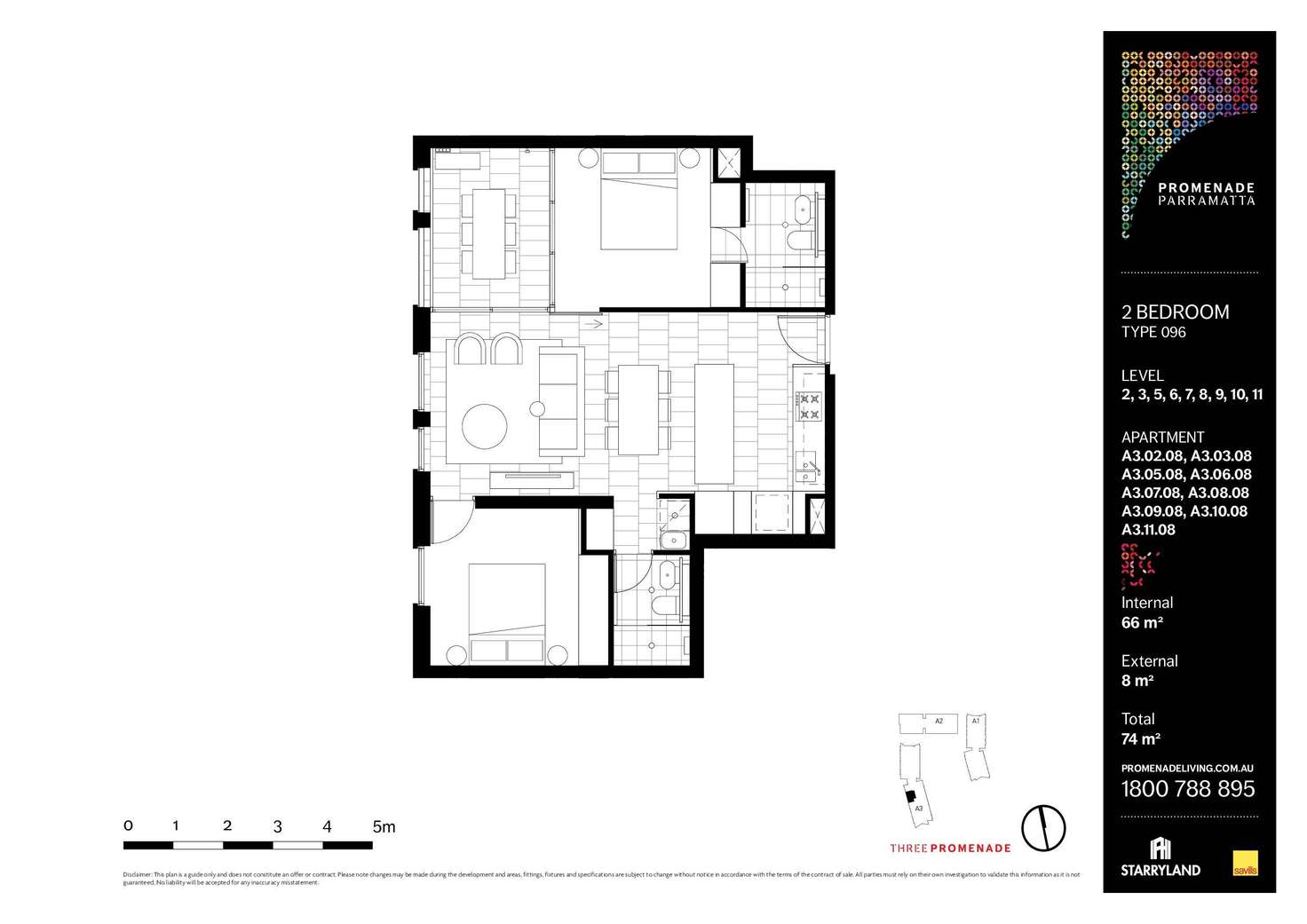 Floorplan of Homely unit listing, 808C/3 Broughton Street, Parramatta NSW 2150