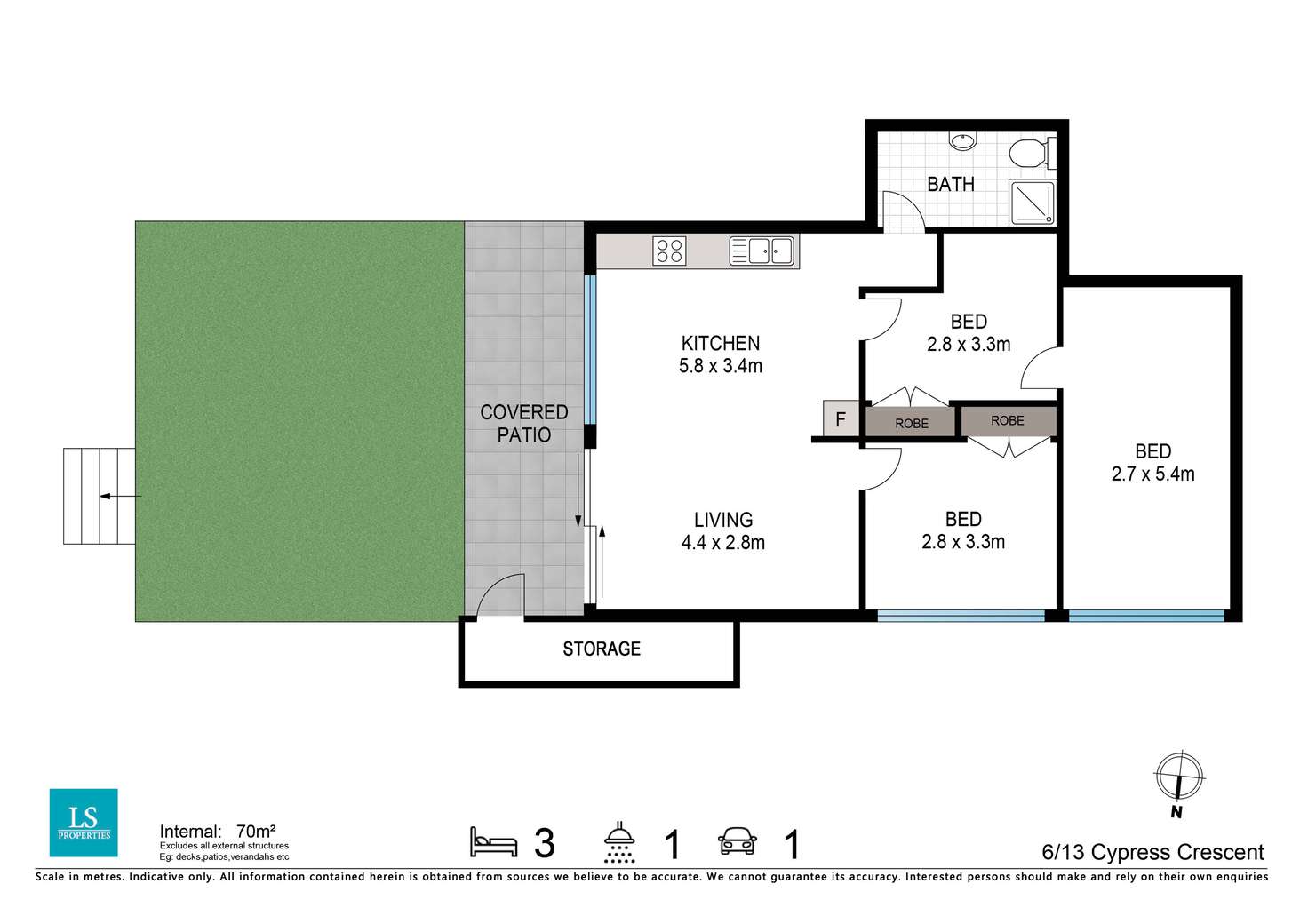 Floorplan of Homely apartment listing, 6/13 Cypress Crescent, Cabarita Beach NSW 2488