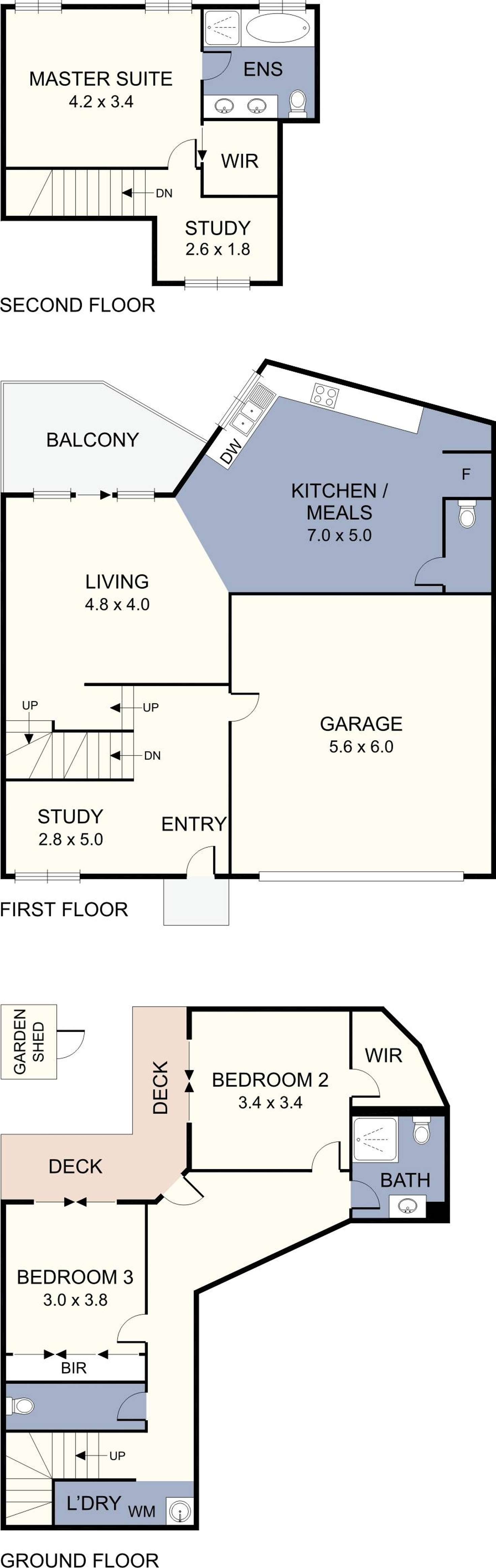 Floorplan of Homely townhouse listing, 2/6 Fawkner Road, Pascoe Vale VIC 3044