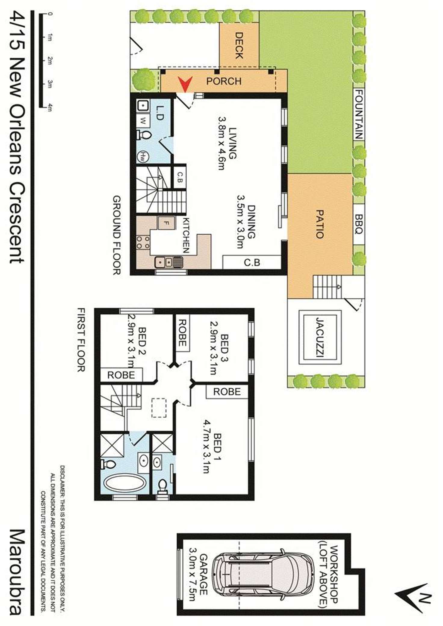 Floorplan of Homely townhouse listing, 4/15 New Orleans Crescent, Maroubra NSW 2035