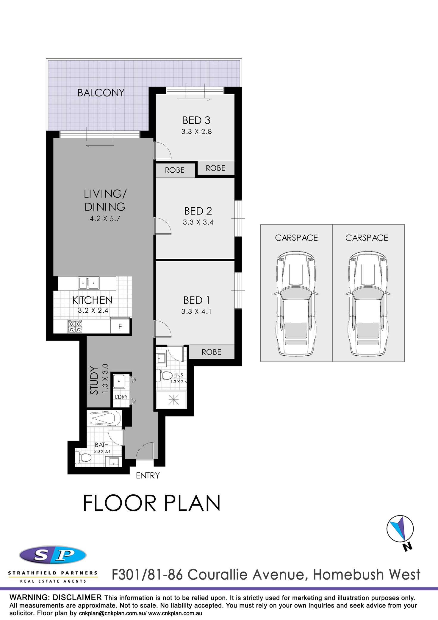 Floorplan of Homely apartment listing, F301/81-86 Courallie Avenue, Homebush West NSW 2140