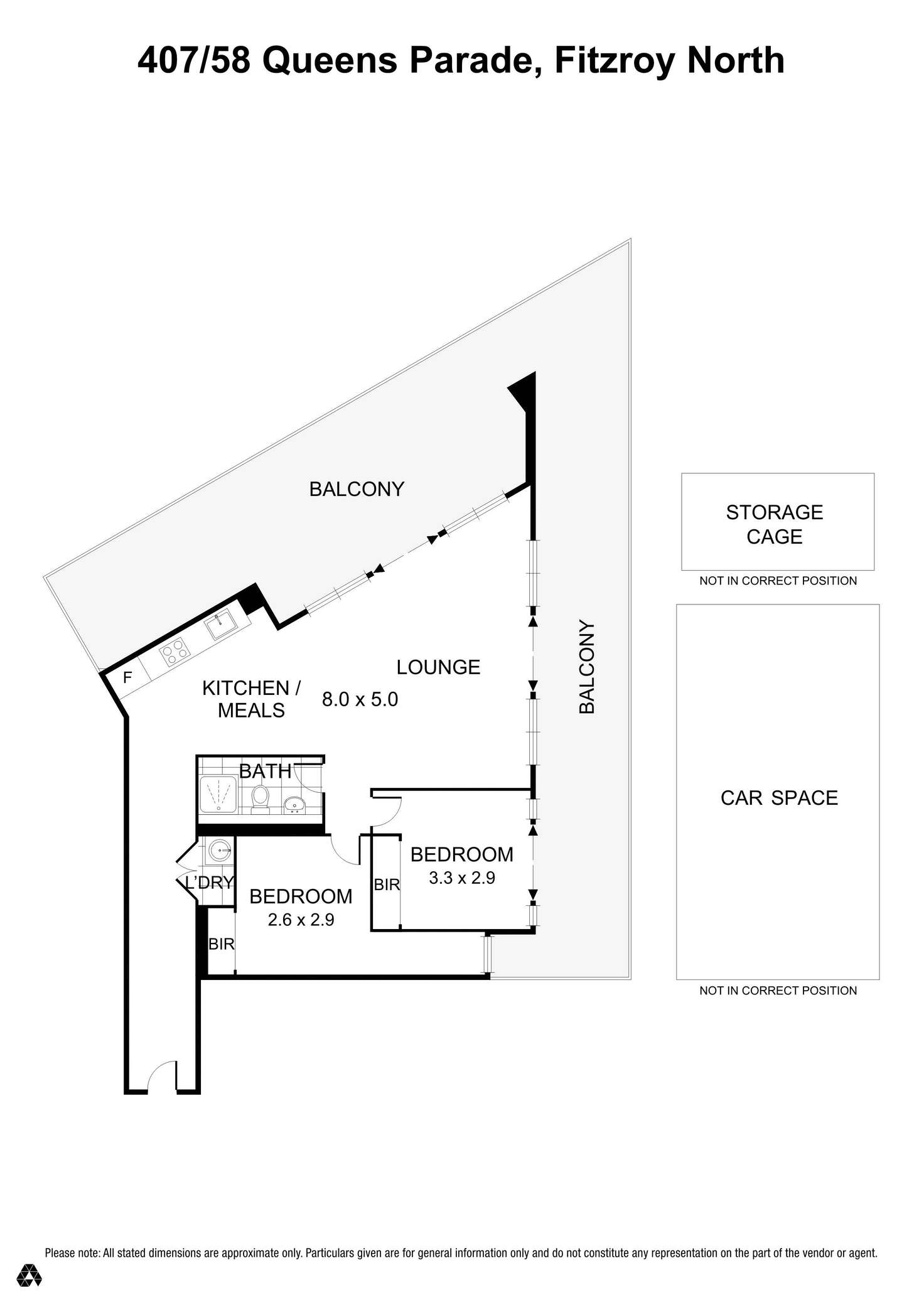 Floorplan of Homely apartment listing, 407/58 Queens Parade, Fitzroy North VIC 3068