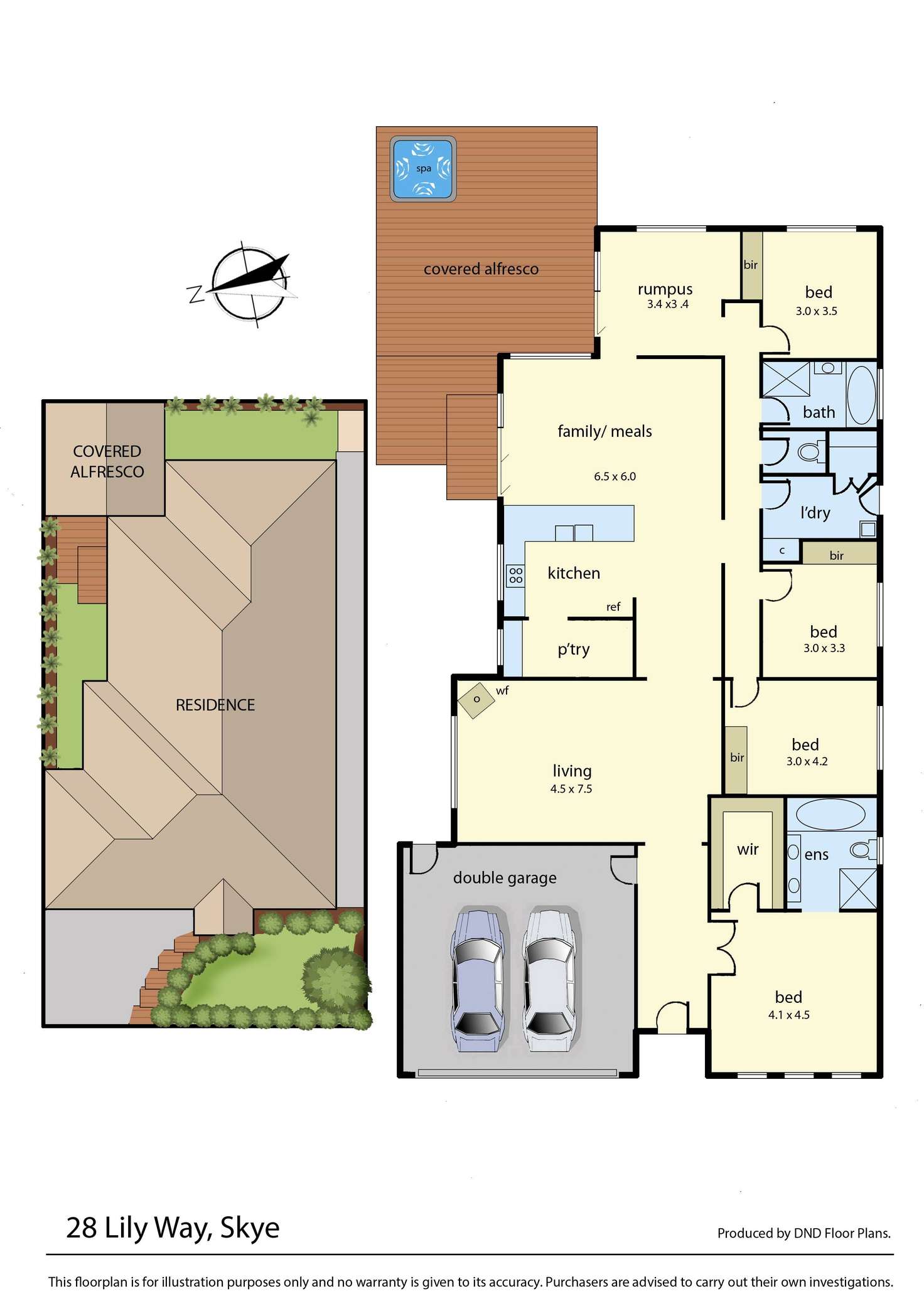 Floorplan of Homely house listing, 28 Lily Way, Skye VIC 3977