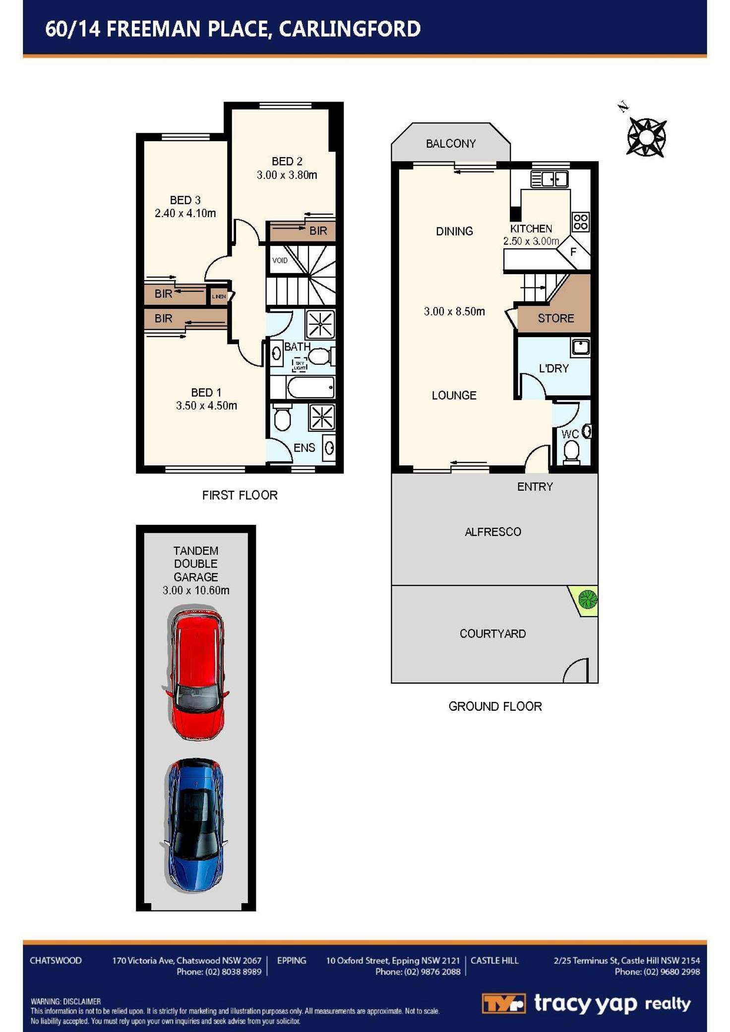 Floorplan of Homely townhouse listing, 60/14-16 Freeman Place, Carlingford NSW 2118