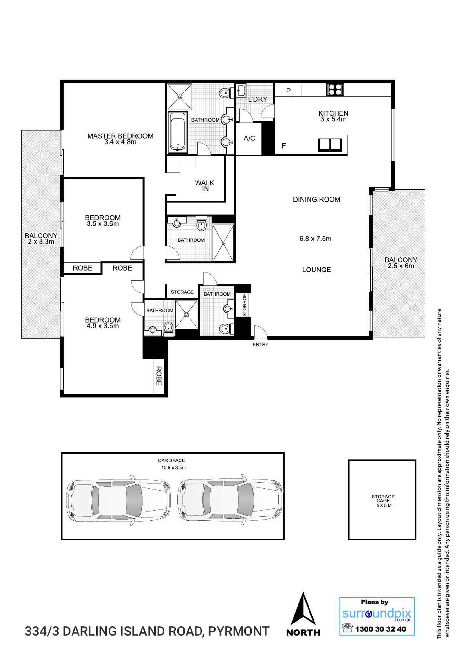 Floorplan of Homely apartment listing, 334/3 Darling Island Road, Pyrmont NSW 2009