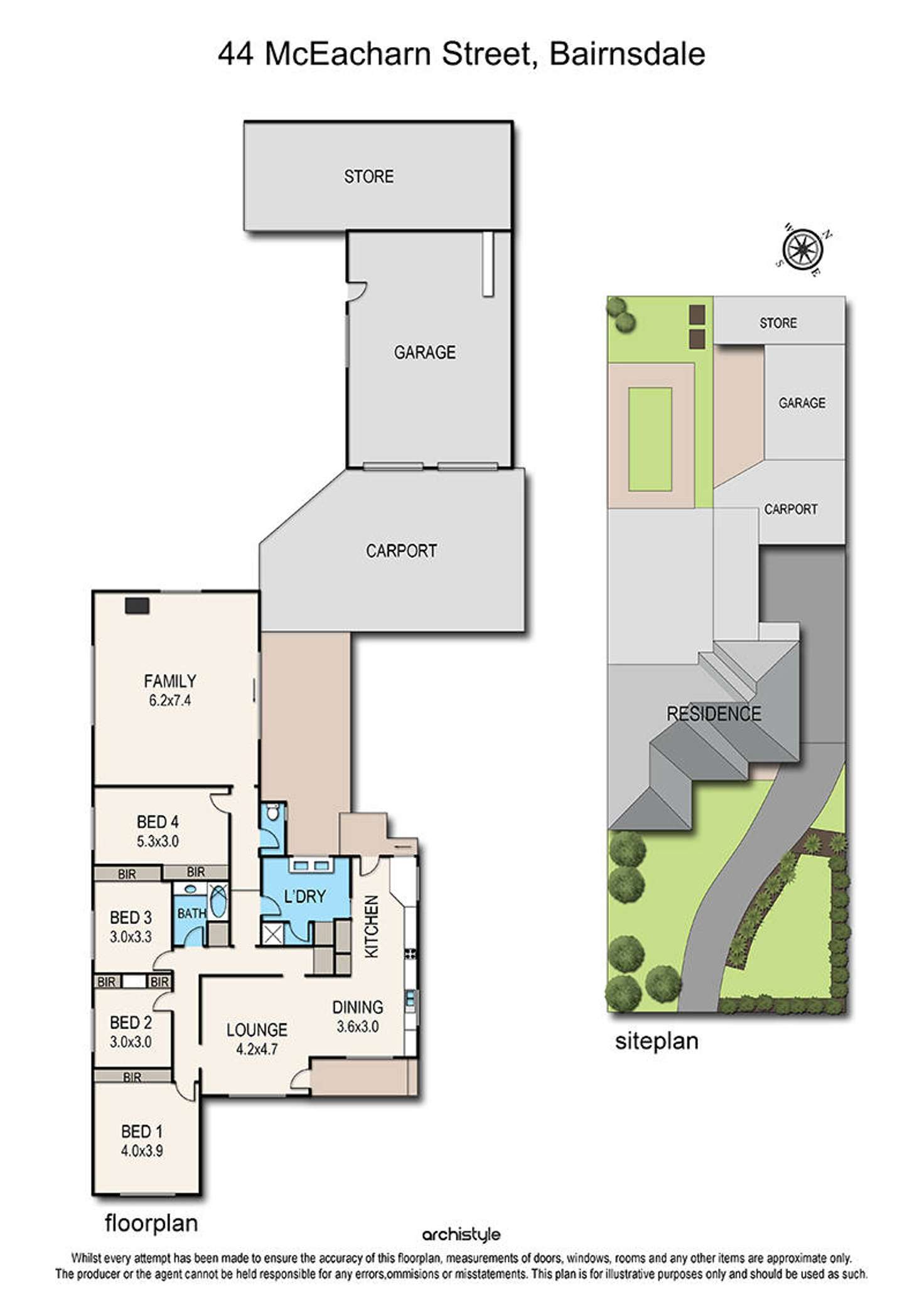 Floorplan of Homely house listing, 44 Mceacharn Street, Bairnsdale VIC 3875