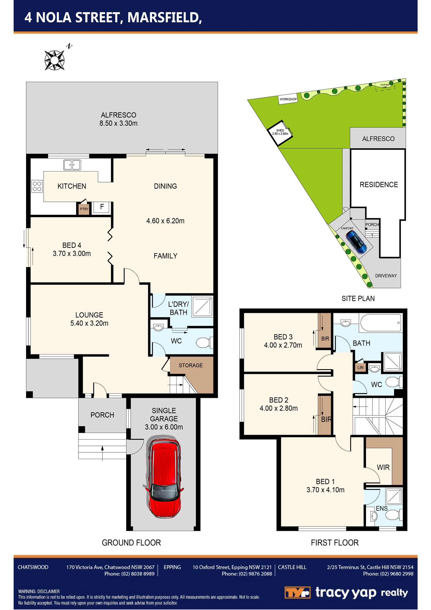 Floorplan of Homely semiDetached listing, 4 Nola Street, Marsfield NSW 2122