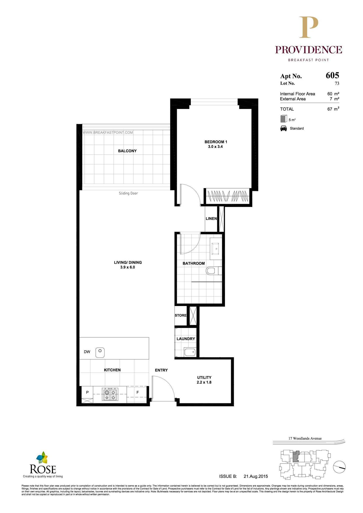 Floorplan of Homely apartment listing, 605/17 Woodlands Avenue, Breakfast Point NSW 2137